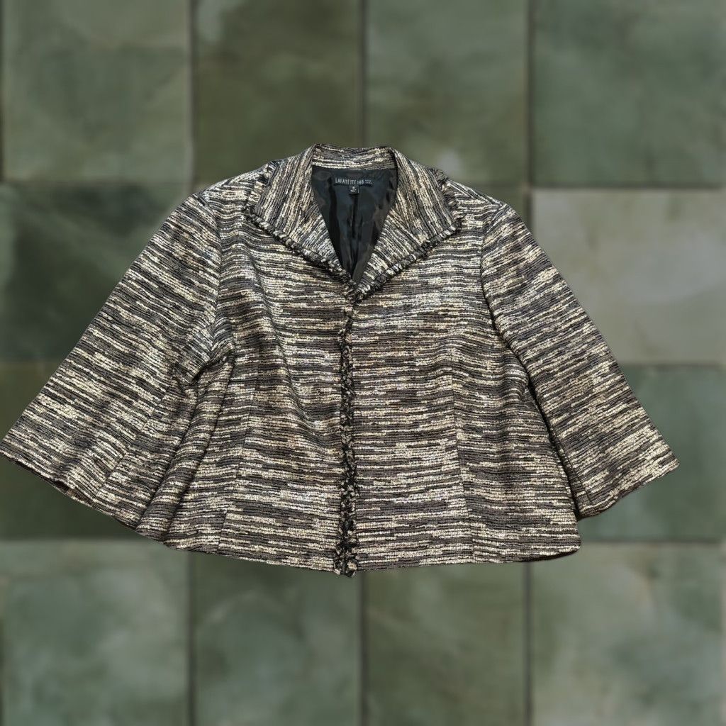 Vintage Lafayette 148 New York Blazer Tweed Career Size 18 Women Silver Tweed Blazer - Jacket Size XXL / US 16-18 / IT 52-54 - 1 Thumbnail