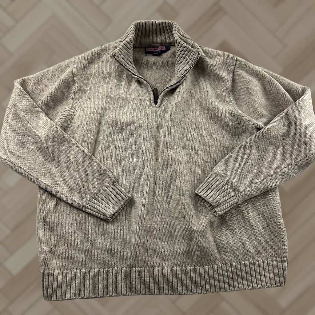 Vineyard Vines Vineyard Vines Sweater Pullover 1/4 Zip 100% Wool Men's XXL Khaki Beige Shirt Mens Brawn? Size US XXL / EU 58 / 5 - 1 Thumbnail