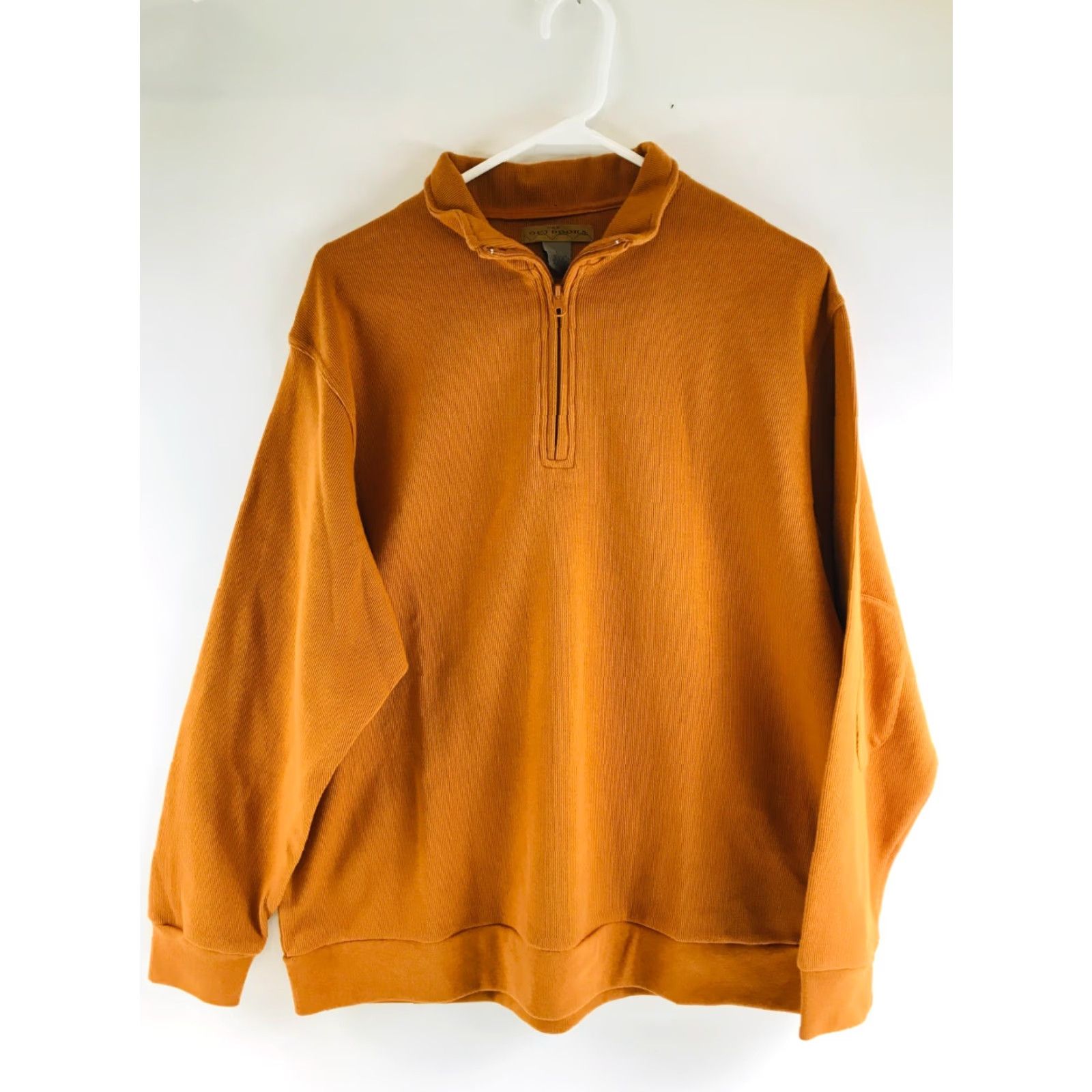 Vintage R&R OUTDOORS Sweatshirt Men Large Orange Pullover 1/4 Zip Up Elbow Pads Shirt Size US L / EU 52-54 / 3 - 2 Thumbnail
