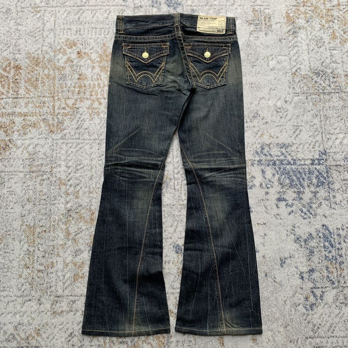Vintage Rare Japanese Brand Edwin 503 MudWash Flared Jeans Size US 28 / EU 44 - 6 Thumbnail