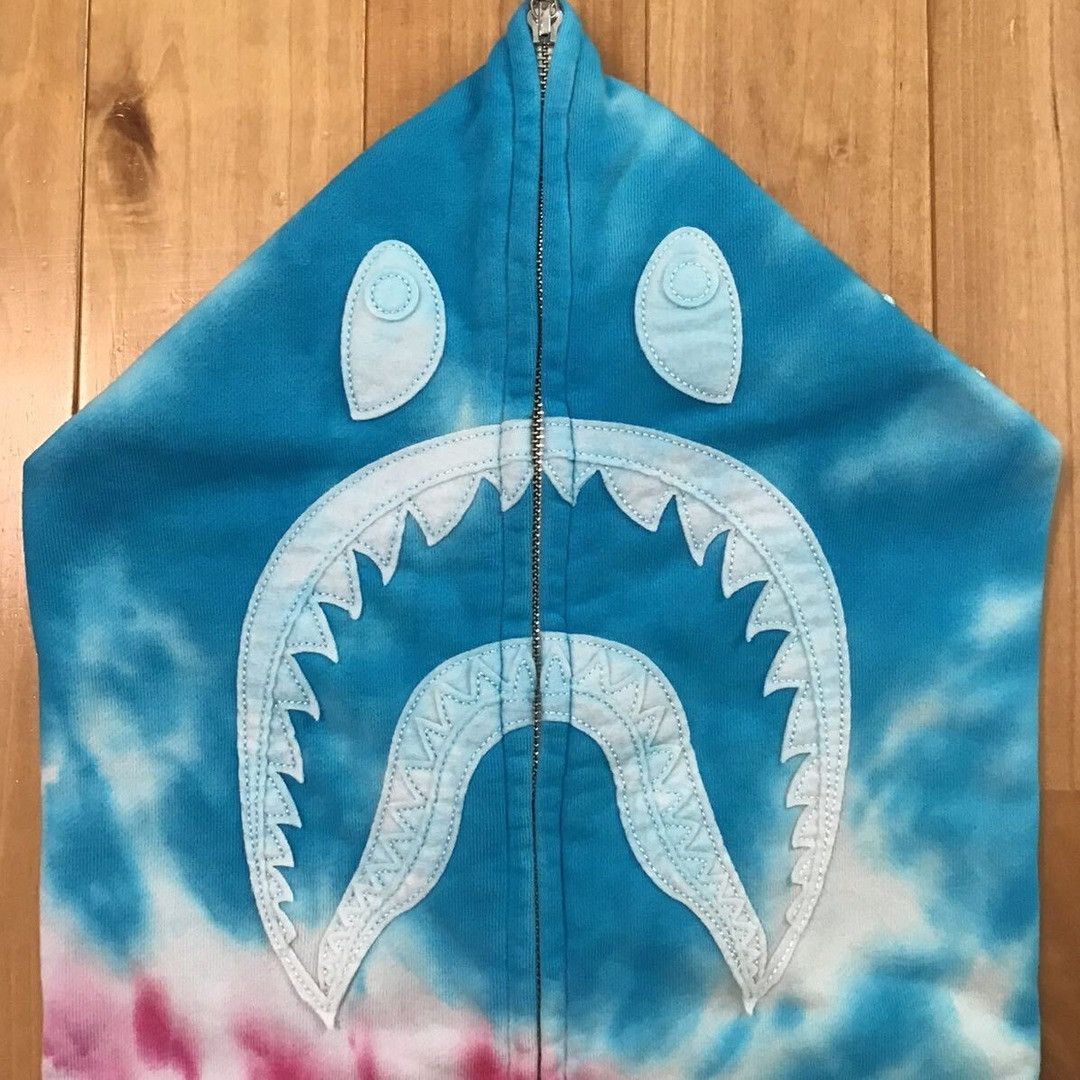 Bape BAPE Tie dye shark full zip hoodie a bathing ape Size US XL / EU 56 / 4 - 3 Thumbnail