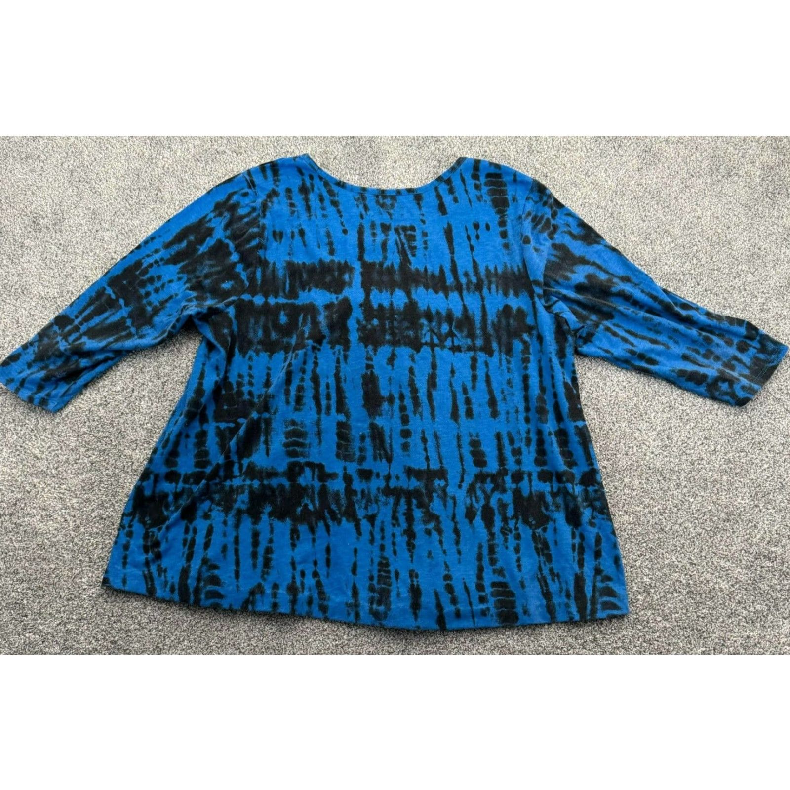 Vintage Woman Within Top Plus Sz 18/20 Tie Dye Boho Hippie 3/4 Sleeves Blouse Tunic Grunge Dark Blue Women Womens Womens? Size XXL / US 16-18 / IT 52-54 - 2 Thumbnail