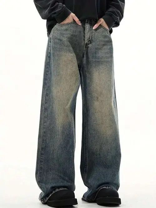 Japanese Brand × Vintage Casual Vintage loose fit jeans denim Size US 35 - 1 Thumbnail
