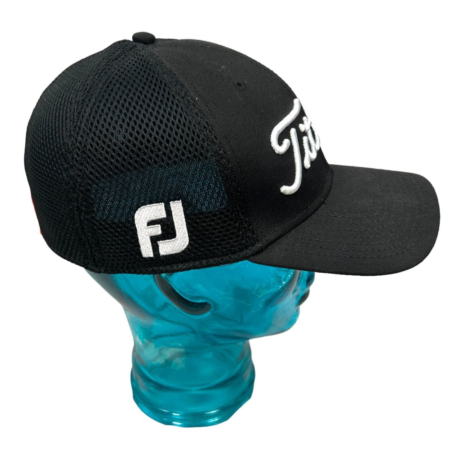 Titleist Titleist X FootJoy Pro V1 Golf Hat LXL Black Stretch 6 Panel Size ONE SIZE - 3 Thumbnail