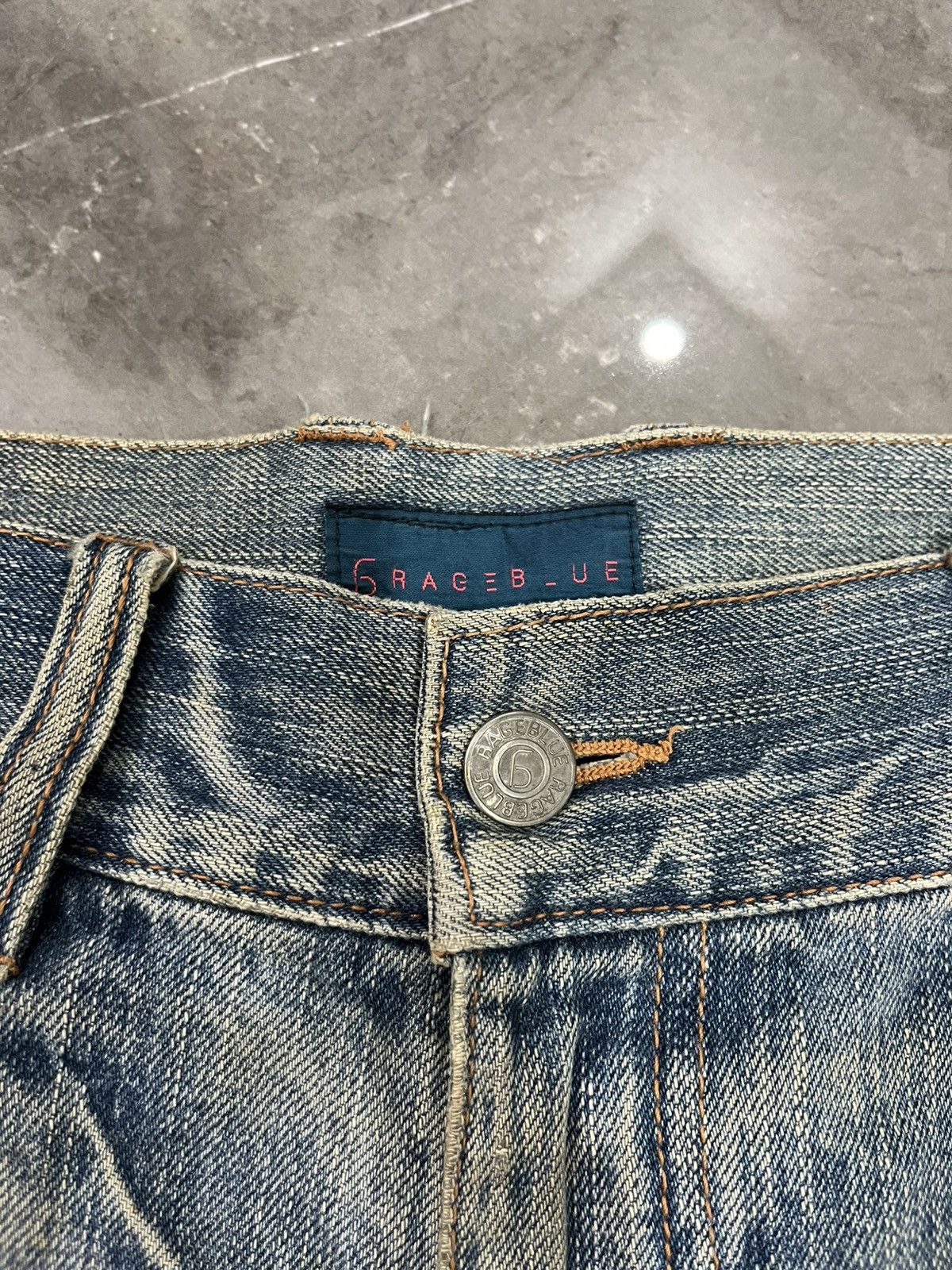 Japanese Brand Garage blue distressed jeans kapital styled Size US 33 - 5 Thumbnail