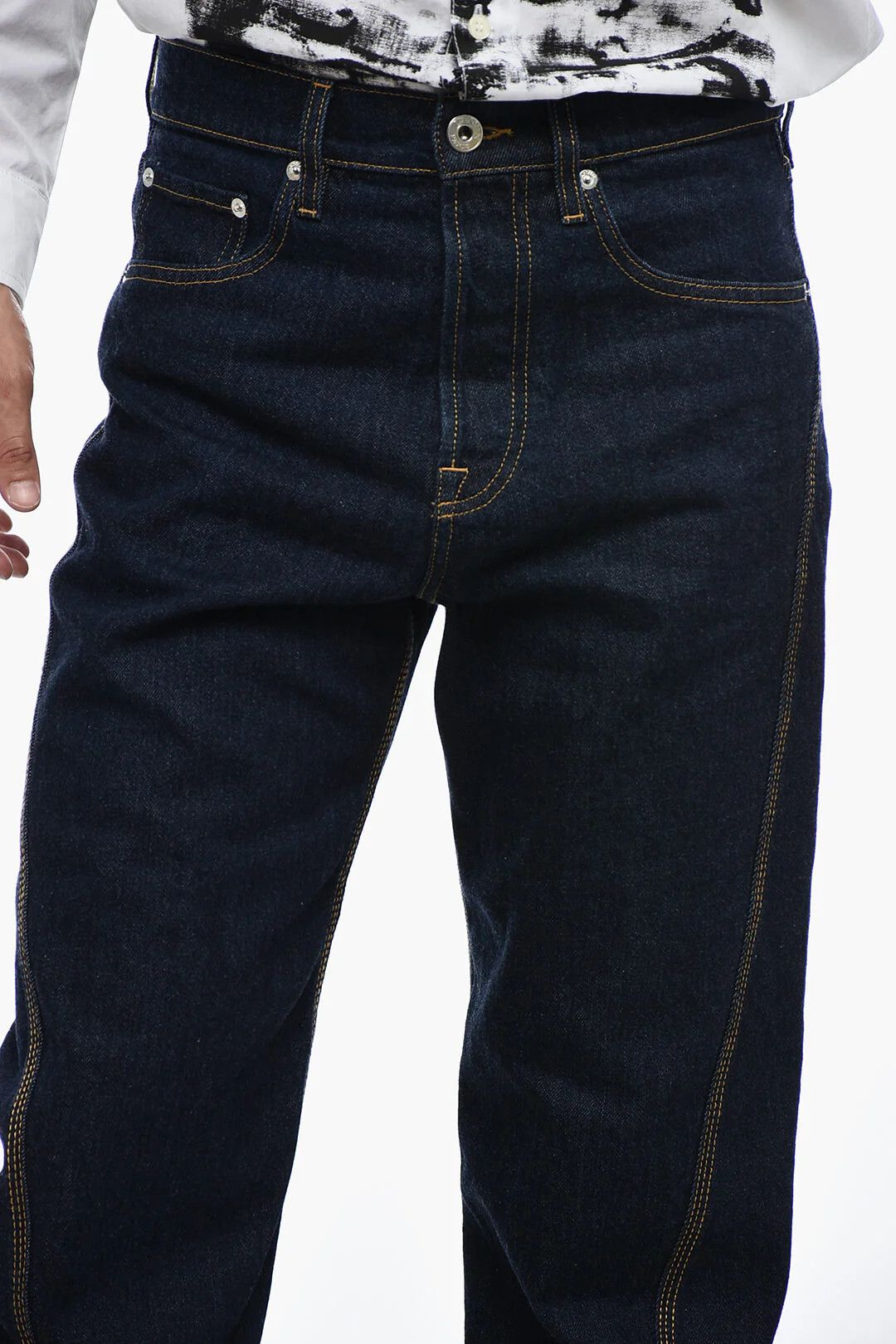 Lanvin og1mm0426 Straight Fit Frayed Jeans in Blue Size US 30 / EU 46 - 3 Thumbnail