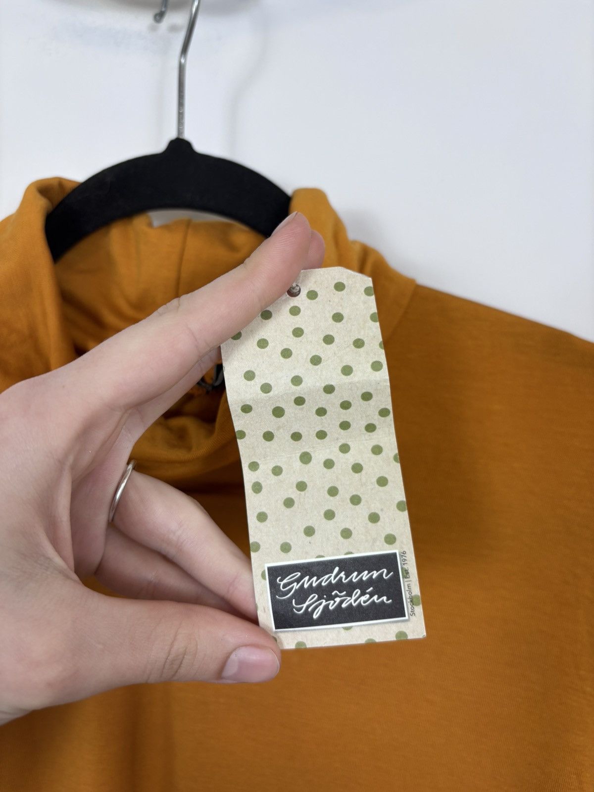 Gudrun Sjoden Gudrun Sjoden NWT Women’s Orange Lyocell Polo Neck Top Size L / US 10 / IT 46 - 9 Thumbnail