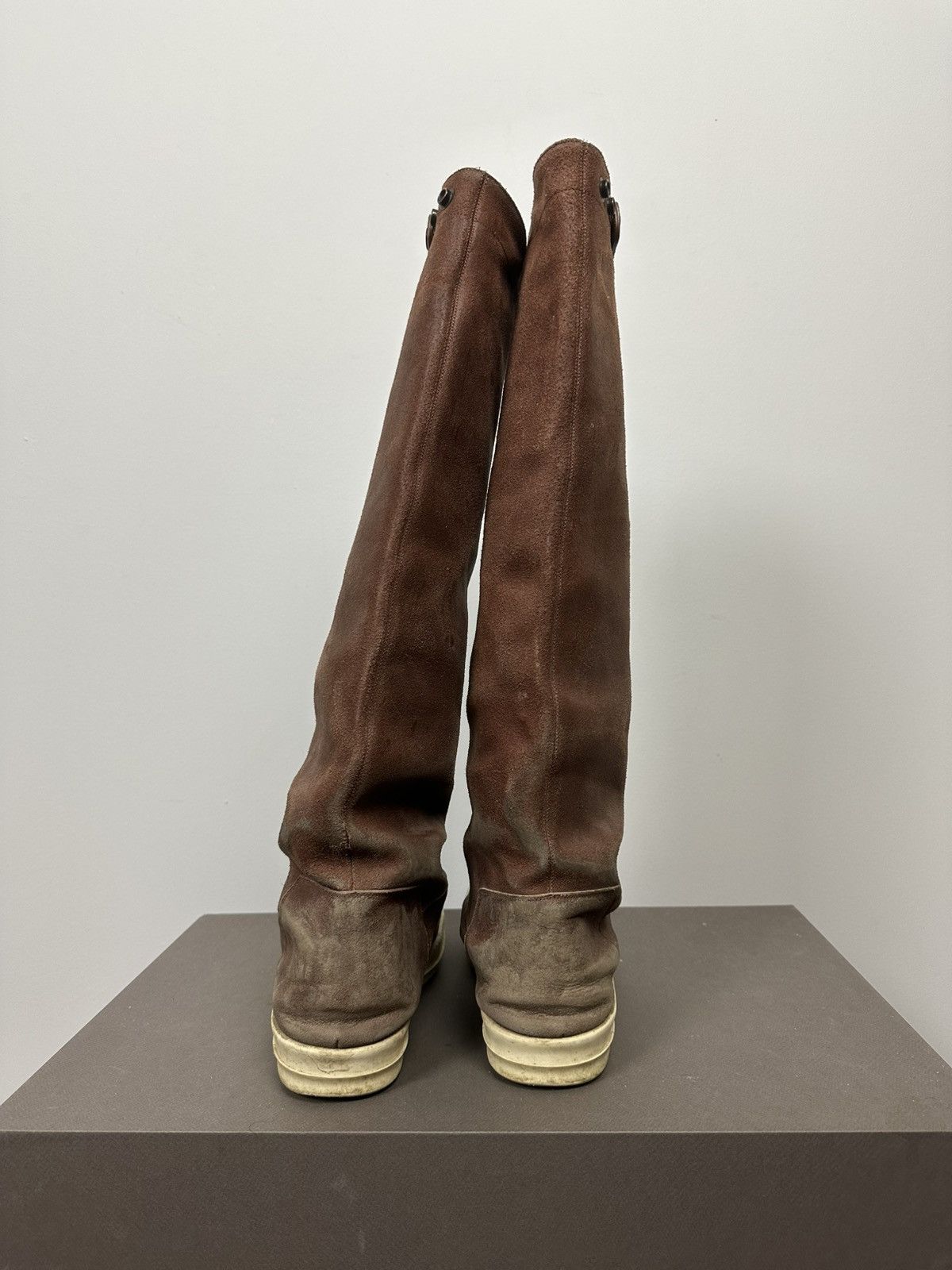 Rick Owens FW14 ‘MOODY’ Reverse Leather Elephant Boots Size US 11 / EU 44 - 4 Thumbnail