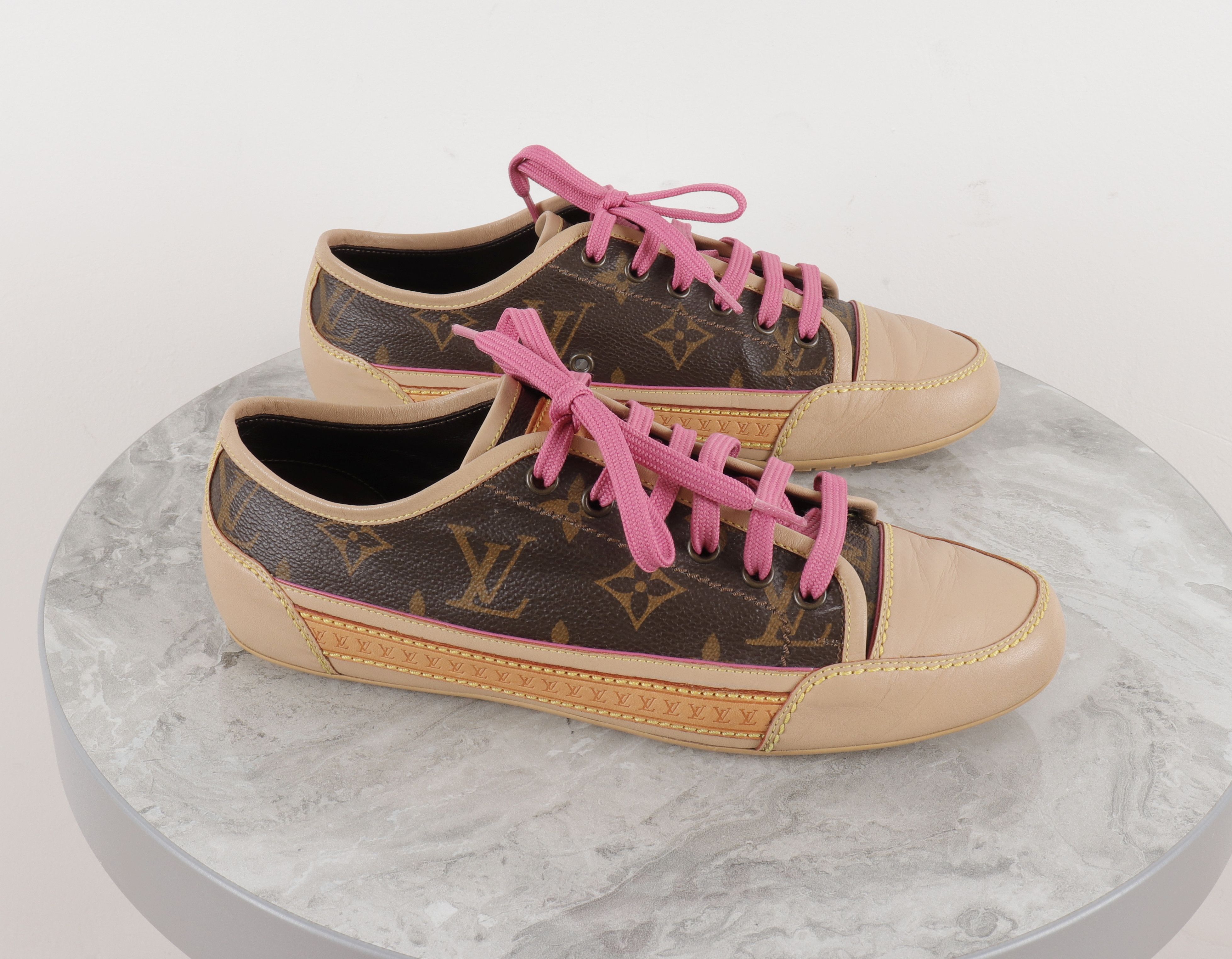 Louis Vuitton Louis Vuitton Leather Brown Monogram Sneakers Size US 6 / IT 36 - 2 Thumbnail