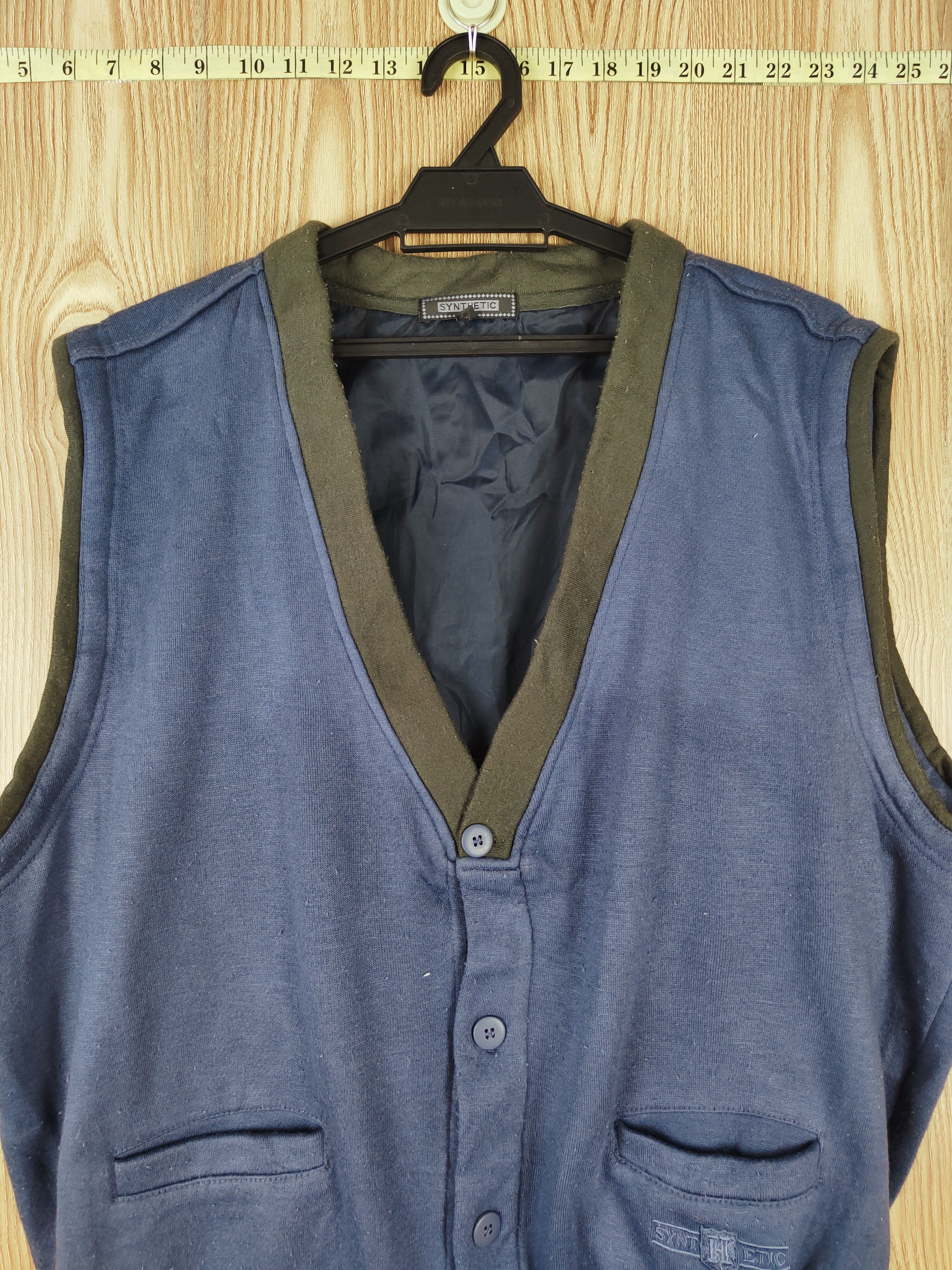 Japanese Brand × Vintage Vintage Faded Synthetic Navy Vests Size US L / EU 52-54 / 3 - 2 Thumbnail