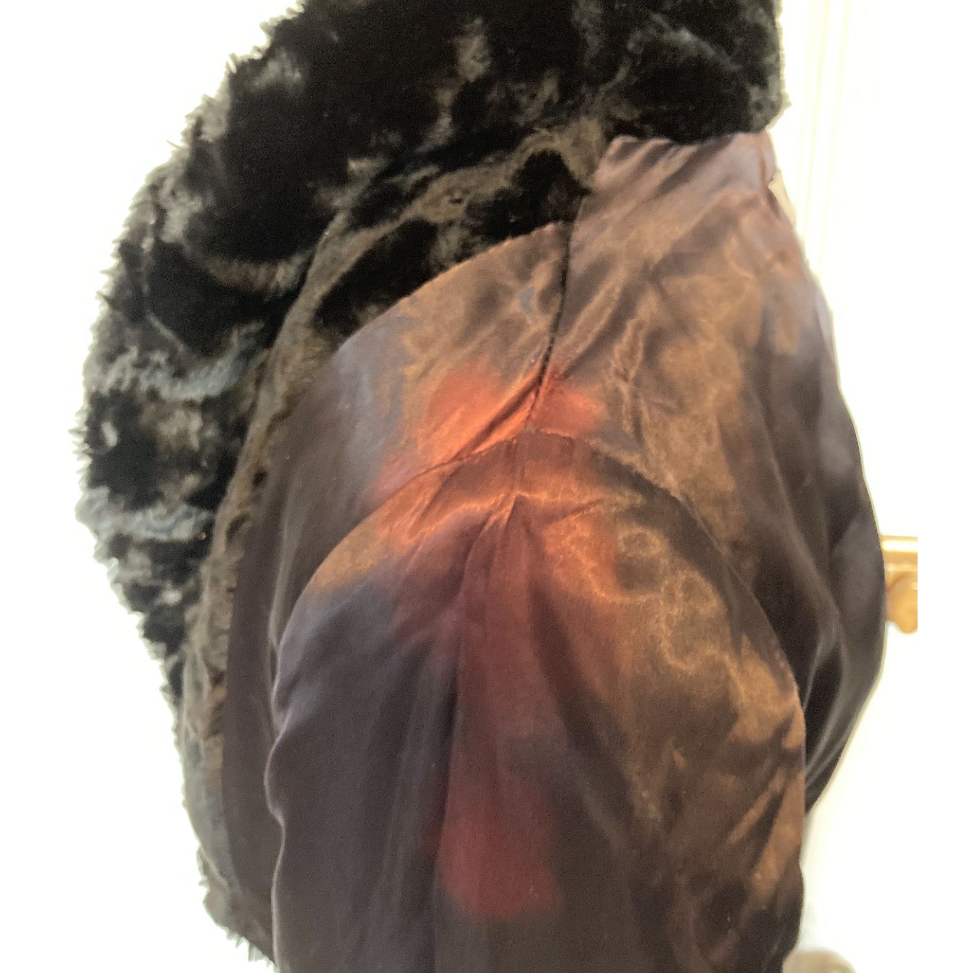 Vintage William B Jet Black Faux Fur Shrug With Dramatic Big Cuffs, Size M / US 6-8 / IT 42-44 - 5 Thumbnail
