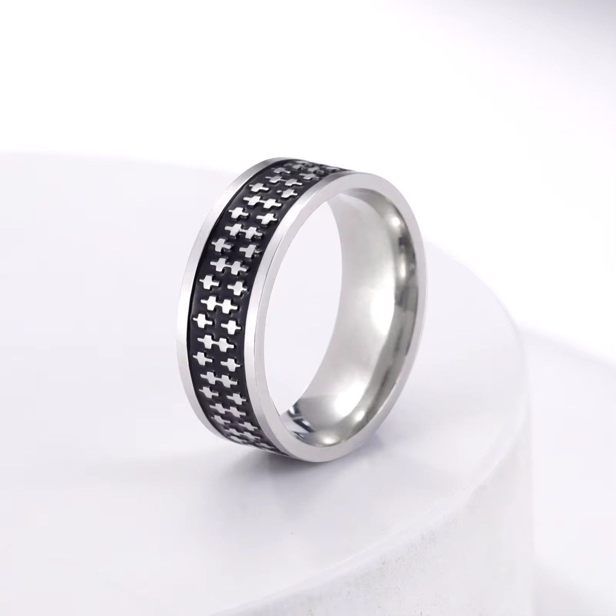 Japanese Brand × Jewelry × Vintage Checkerboard Black and White Ring Size ONE SIZE - 3 Thumbnail