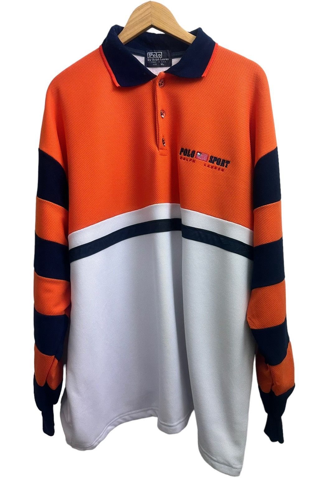 Polo Ralph Lauren × RRL Ralph Lauren × Vintage RARE ‼️ Vintage Polo Sport Ralph Lauren Oversized Jersey Size US XL / EU 56 / 4 - 1 Thumbnail