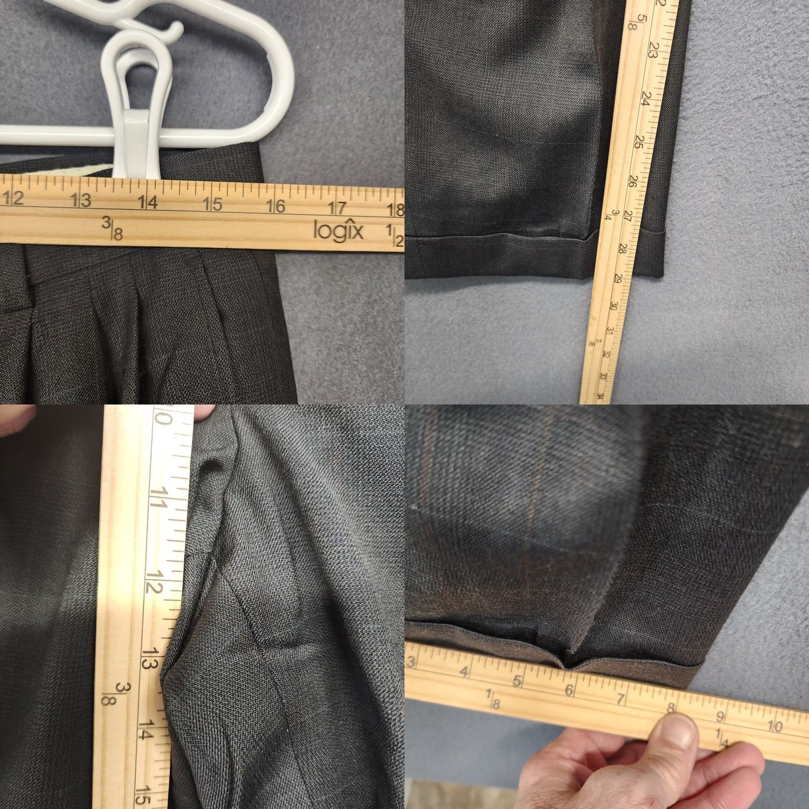 Evan Picone VINTAGE Evan Picone Suit Men Gray Plaid 100% Wool 44R W32 L29 Double Breasted Pleated Cuffed 2 Piece Men’s Wool Suit Size 44R - 10 Thumbnail