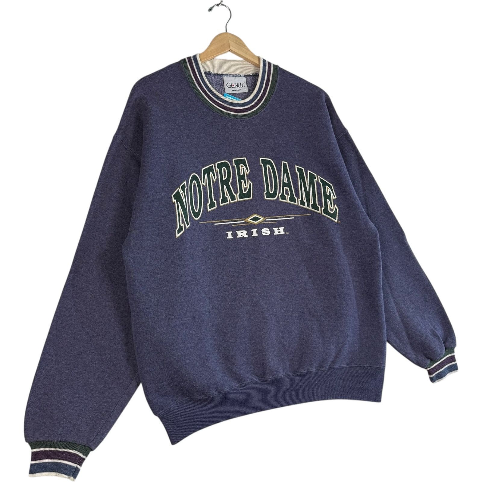 Vintage Vintage University Of Notre Dame Arch Spellout Crewneck L Size US L / EU 52-54 / 3 - 4 Thumbnail