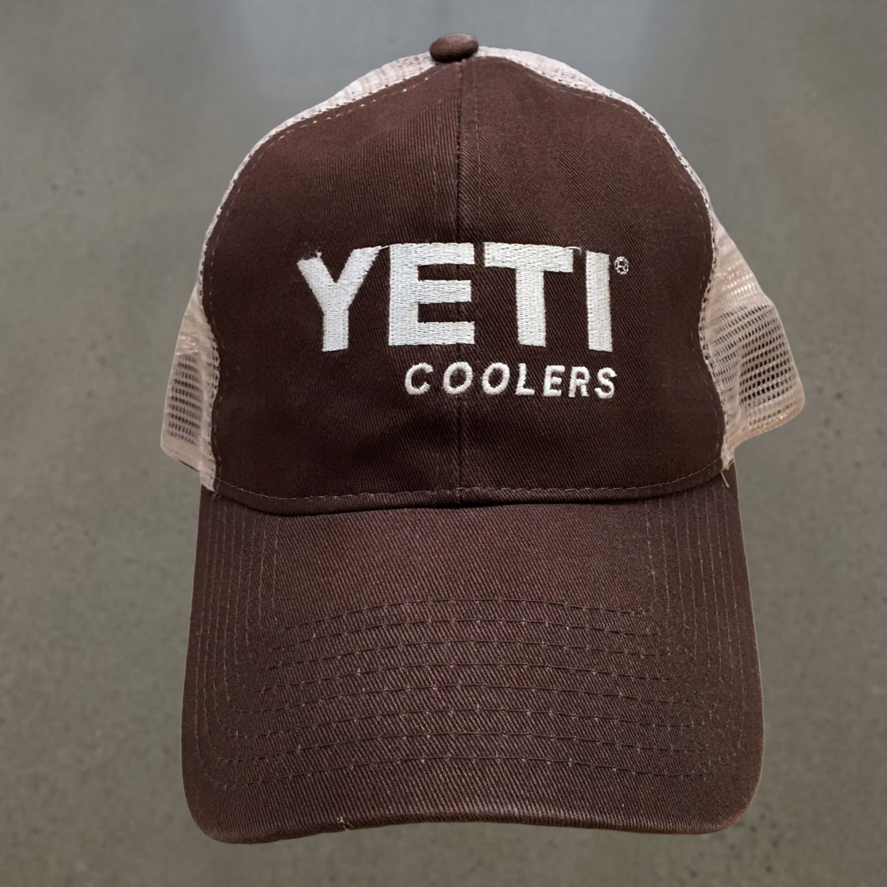 Yeti Yeti Trucker Hat Mens Brown OS Adjustable Curved Brim Embroidered Logo Hat Size ONE SIZE - 1 Thumbnail