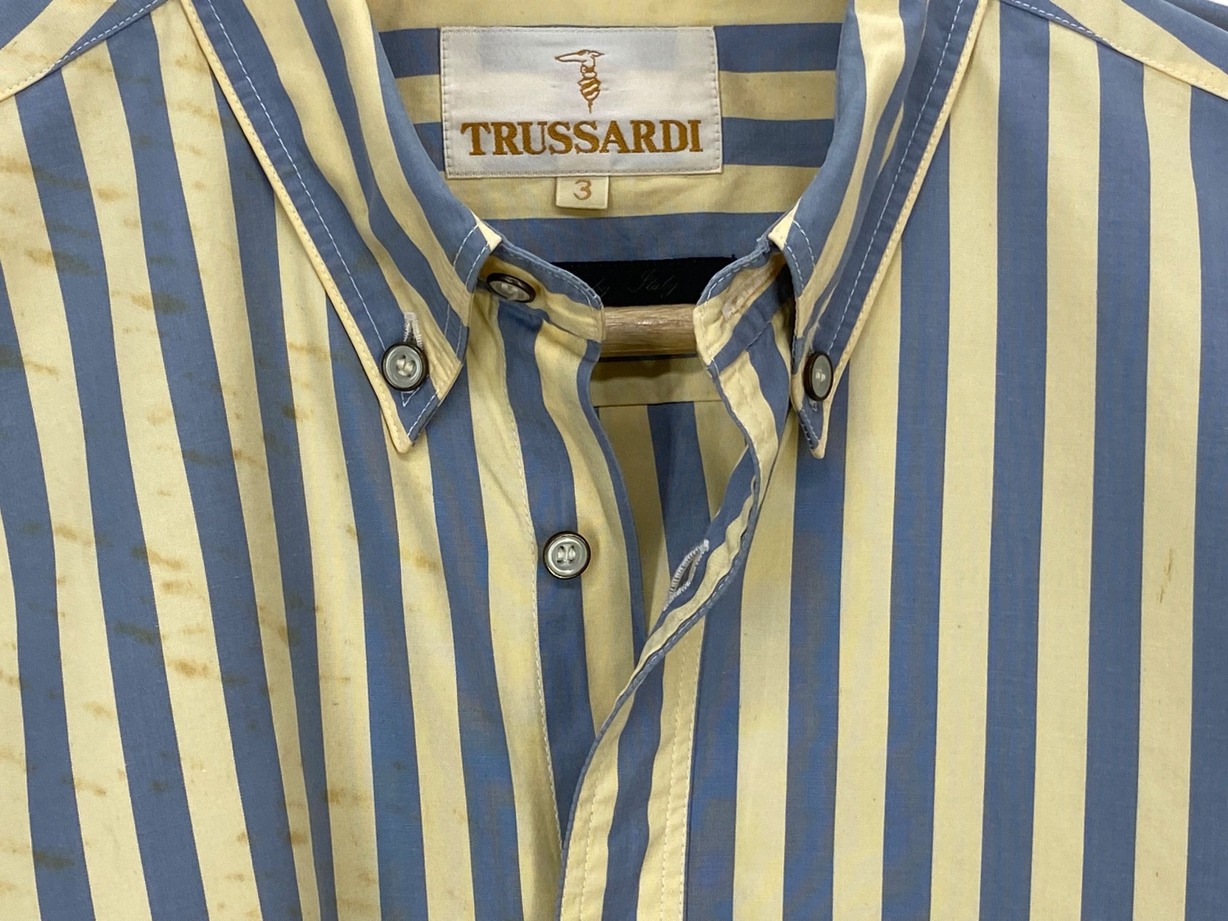 Trussardi Vintage Trussardi Striped Shirt 90s Italian Cotton Workers Size S / US 4 / IT 40 - 7 Thumbnail
