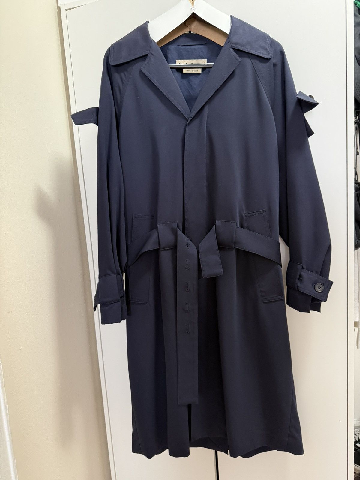Marni MARNI 2017 NAVY RUNWAY TRENCH COAT Size US L / EU 52-54 / 3 - 2 Thumbnail