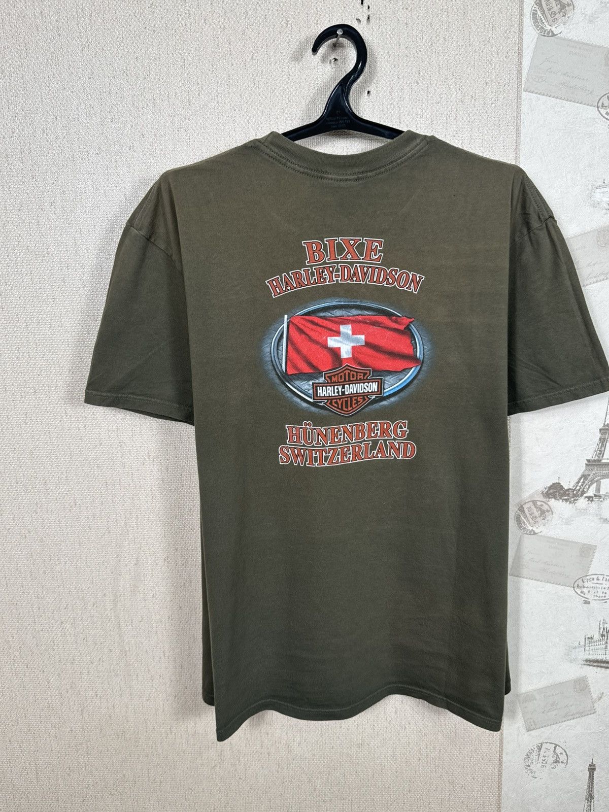 Harley Davidson Vintage Harley Davidson T shirt Swiss Biker USA XL Green Size US XL / EU 56 / 4 - 14 Thumbnail