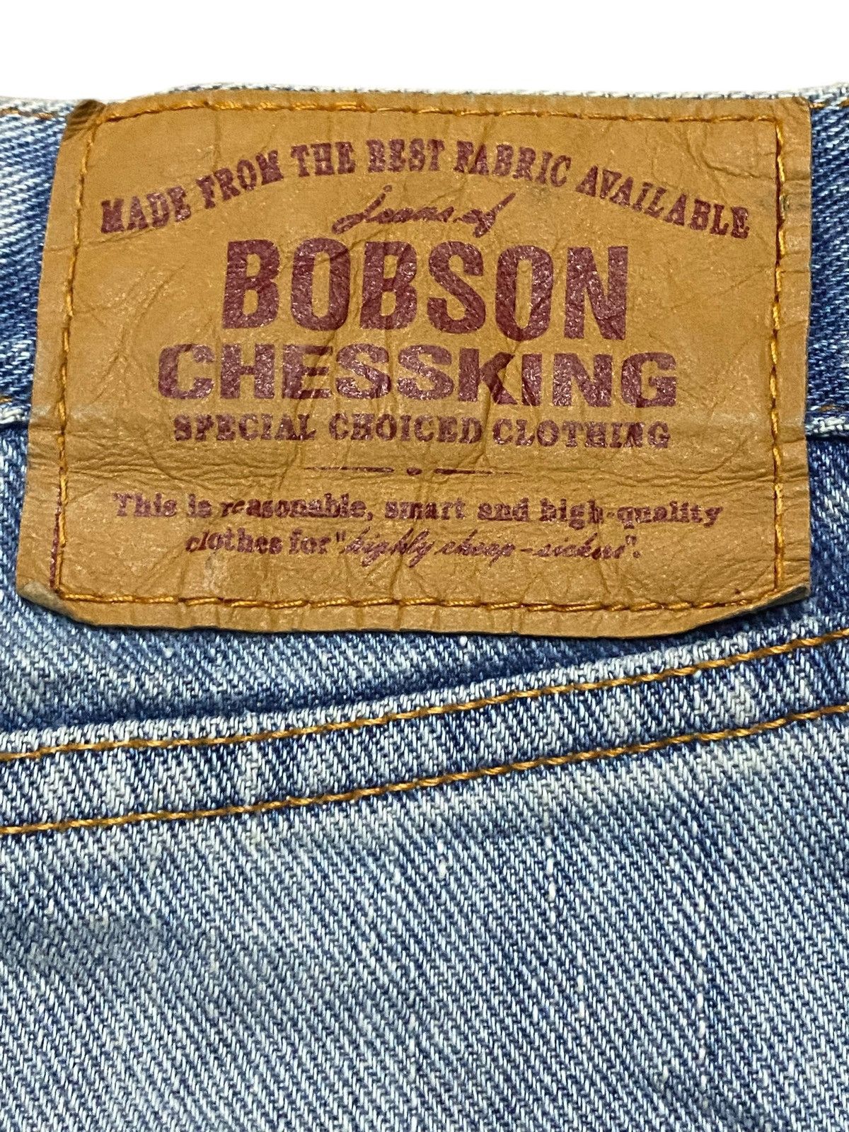 Japanese Brand Vtg Bobson Chessking Light Fade Wash Distressed Loose Jeans Size US 33 - 13 Thumbnail