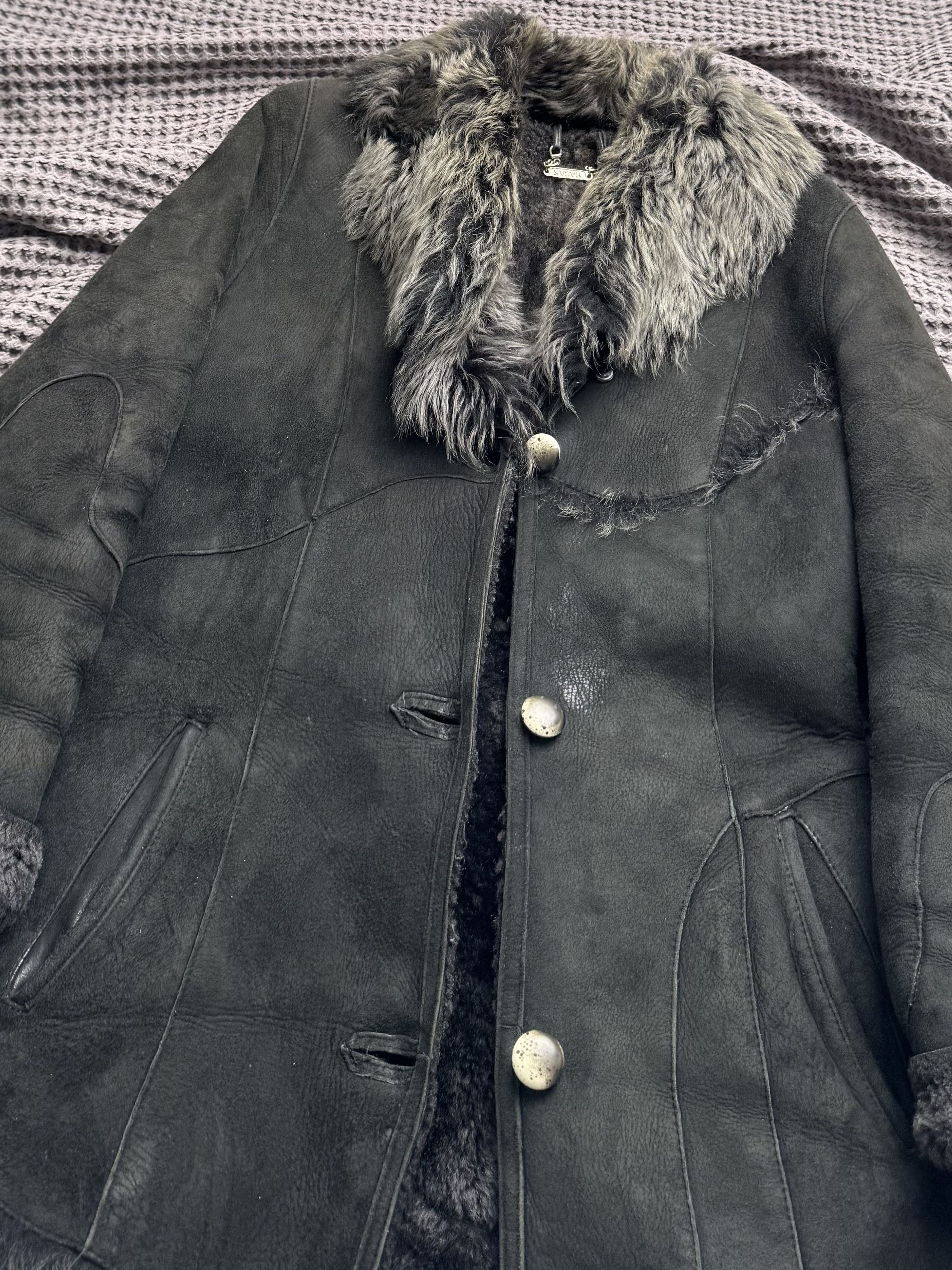 Vintage Vintage Black Genuine Shearling Sheepskin Coat Size S / US 4 / IT 40 - 5 Thumbnail