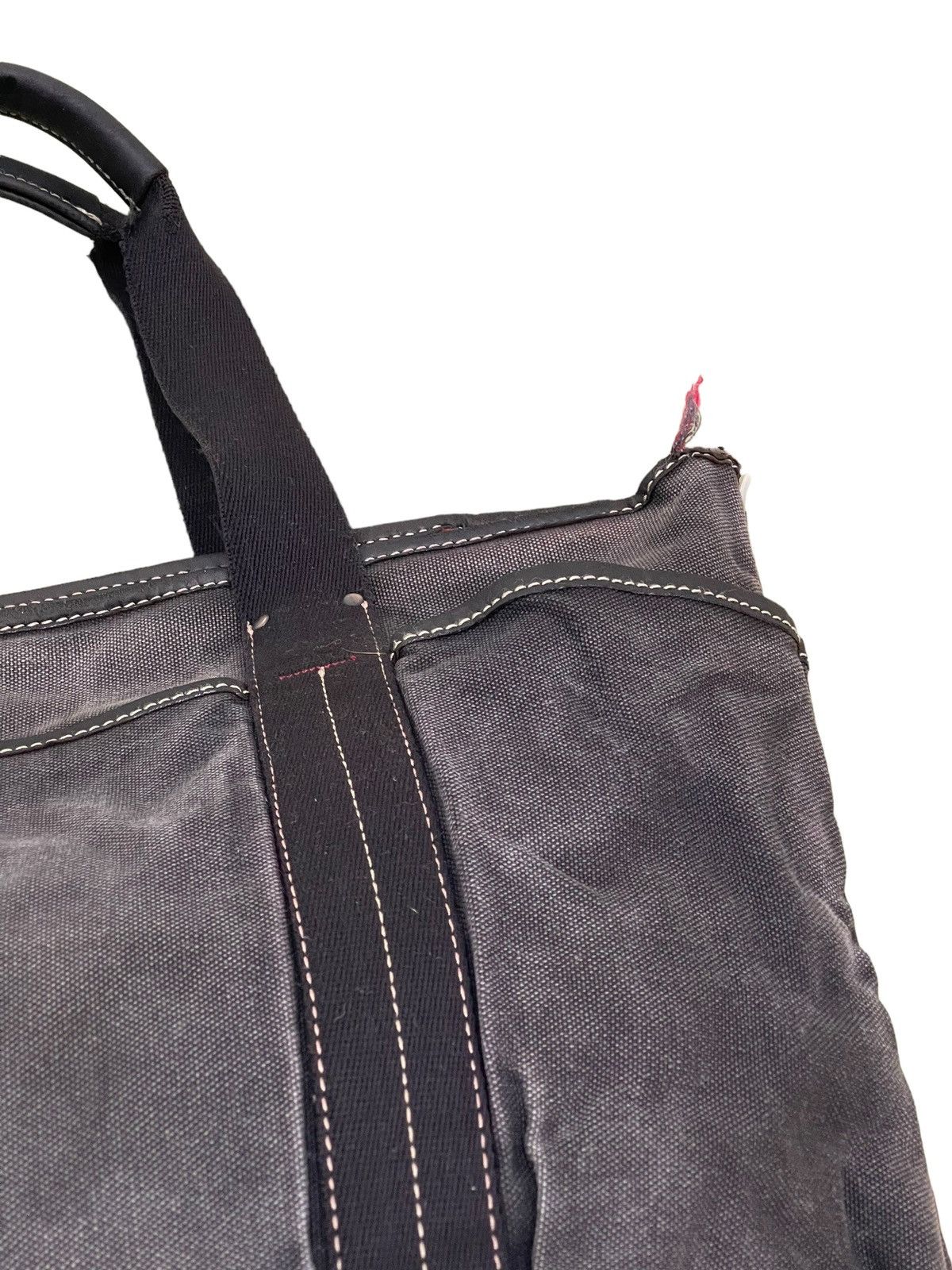 Issey Miyake Issey Miyake Tote Bag Distress Leather Cotton Canvas 3🟩 Size ONE SIZE - 16 Thumbnail