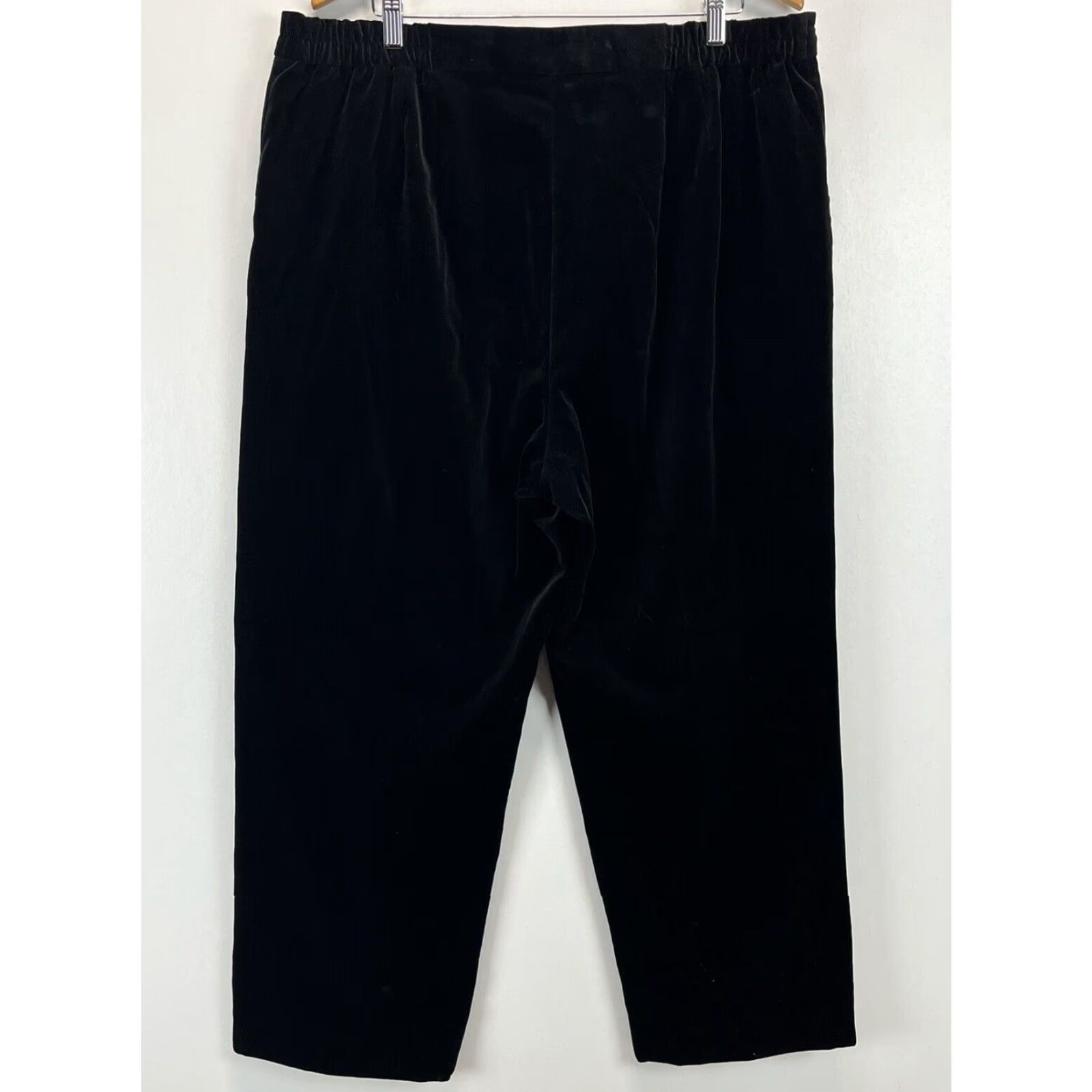 Bloomingdale's Bloomingdale’s Velvet Pants Sz 22W Plus Black GUC Elastic Sides Flat Front USA Size 40" / US 18 - 3 Thumbnail