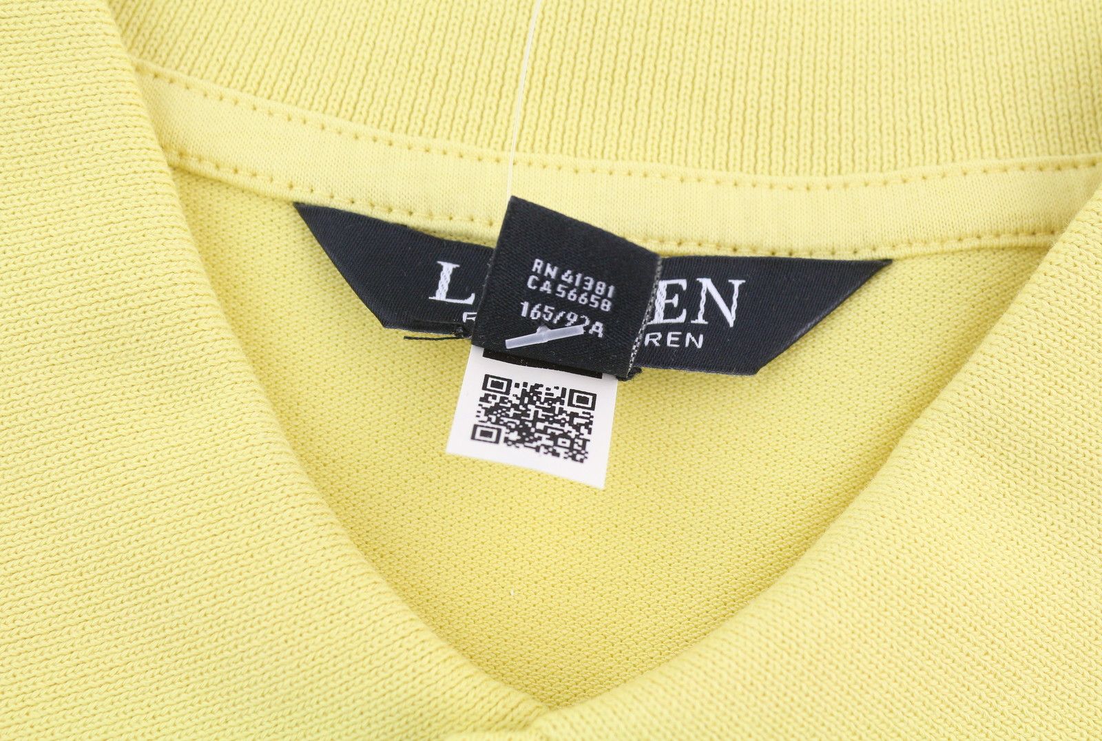Lauren Ralph Lauren M Yellow Polo Neck Cotton Logo T-Shirt 84718 Size M / US 6-8 / IT 42-44 - 6 Thumbnail