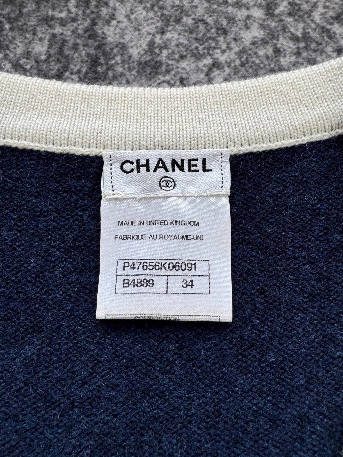 Chanel Chanel Blue White Cashmere Knit Cardigan 34 Size XXS / US 00 / IT 34 - 6 Thumbnail