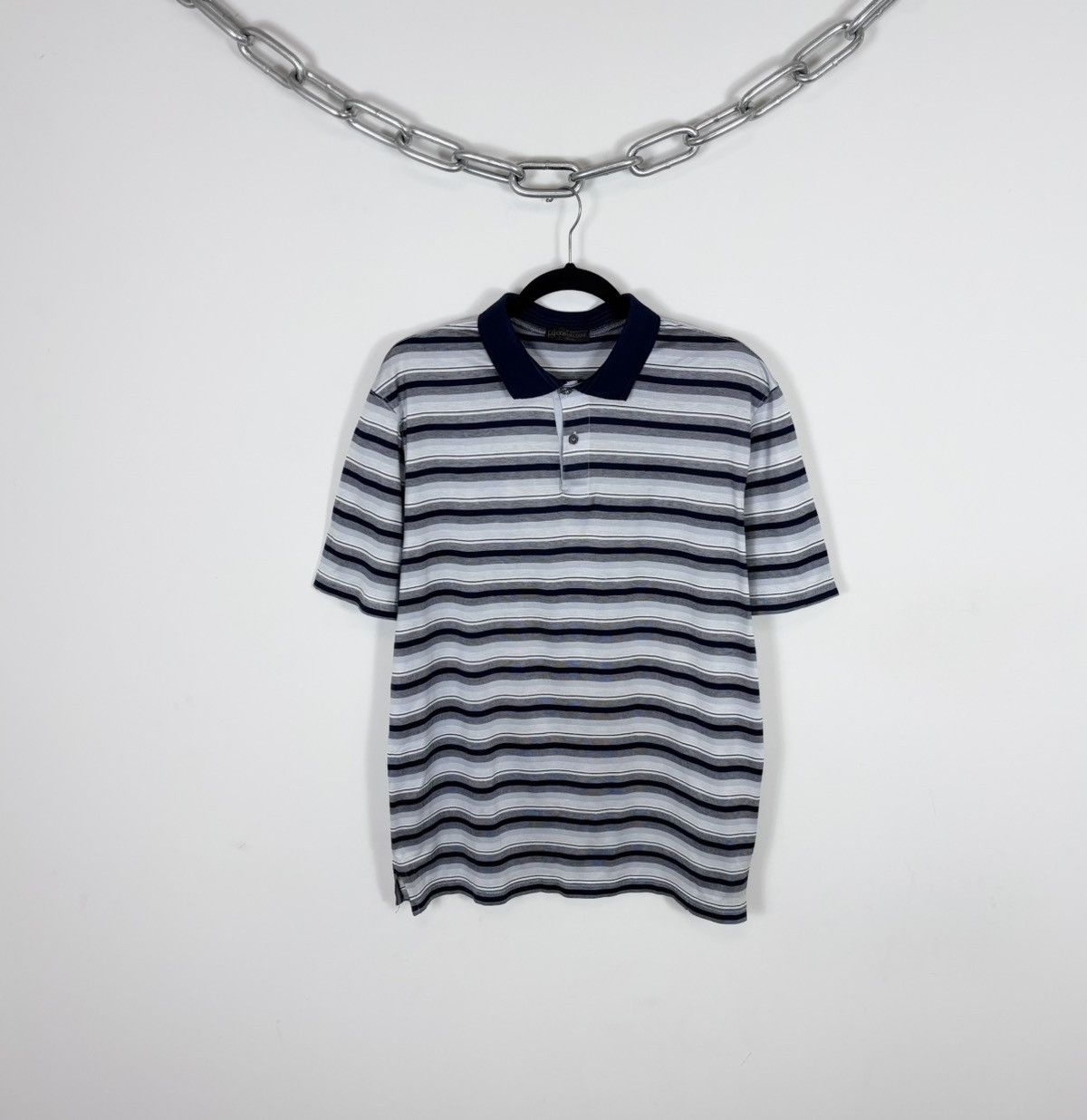 Corneliani Corneliani Men’s Multi Striped Short Sleeve Polo Shirt Size US XL / EU 56 / 4 - 1 Thumbnail