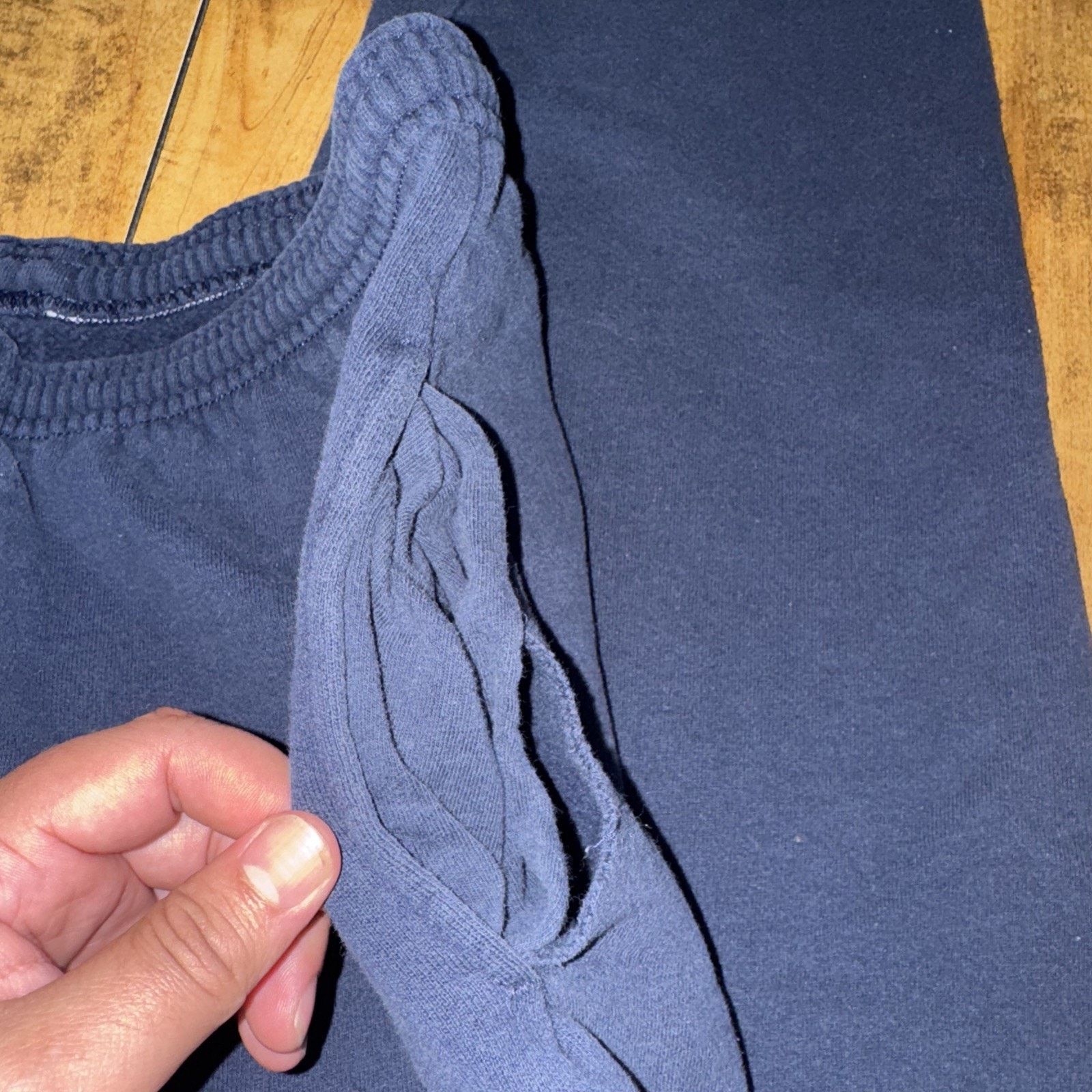 Nike × Vintage Nike Wide Leg Sweatpants Navy Blue XL 34x32 Silver Tag Size US 34 / EU 50 - 4 Thumbnail