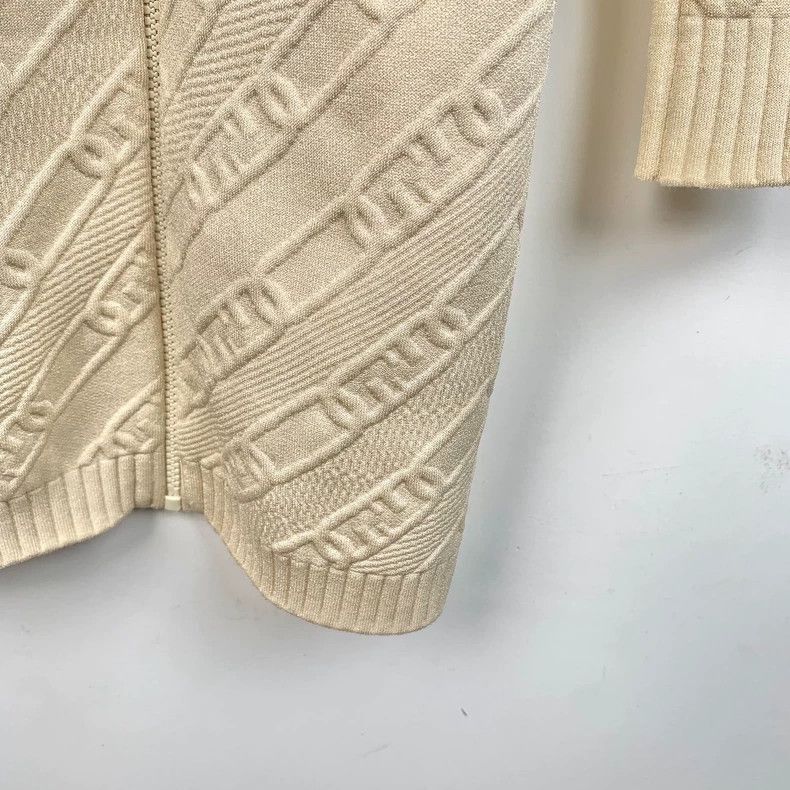 Fendi Fendi Beige Logo Knit Dress with Zipper Size US 38 / EU 54 - 5 Thumbnail