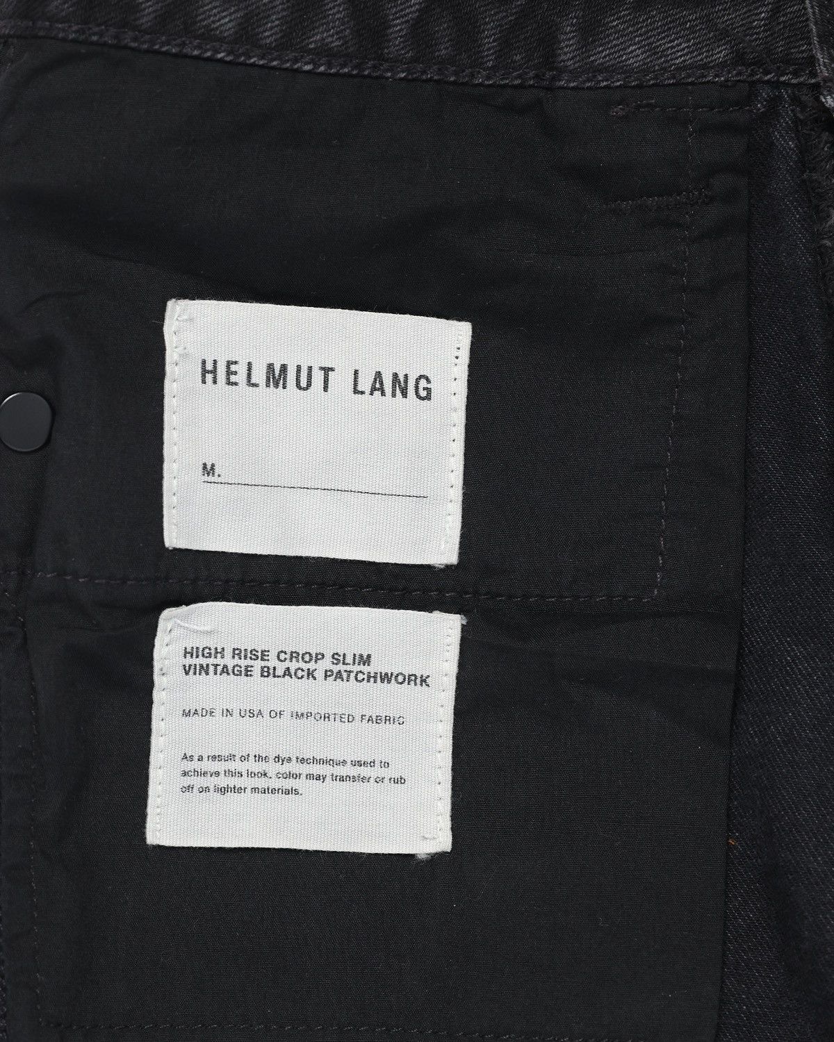 Helmut Lang “High Rise Crop Slim Vintage Black Patchwork” Denim Size US 27 - 3 Thumbnail