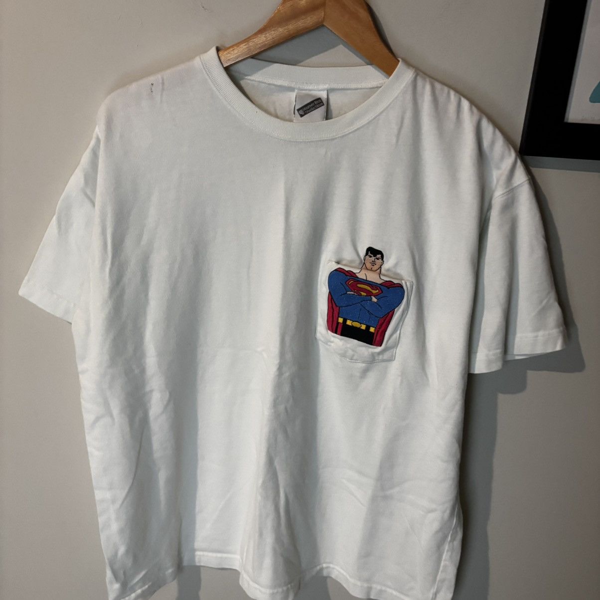 Warner Bros 1999 Warner Bros Superman Embroidered Pocket T Shirt Size US S / EU 44-46 / 1 - 1 Thumbnail