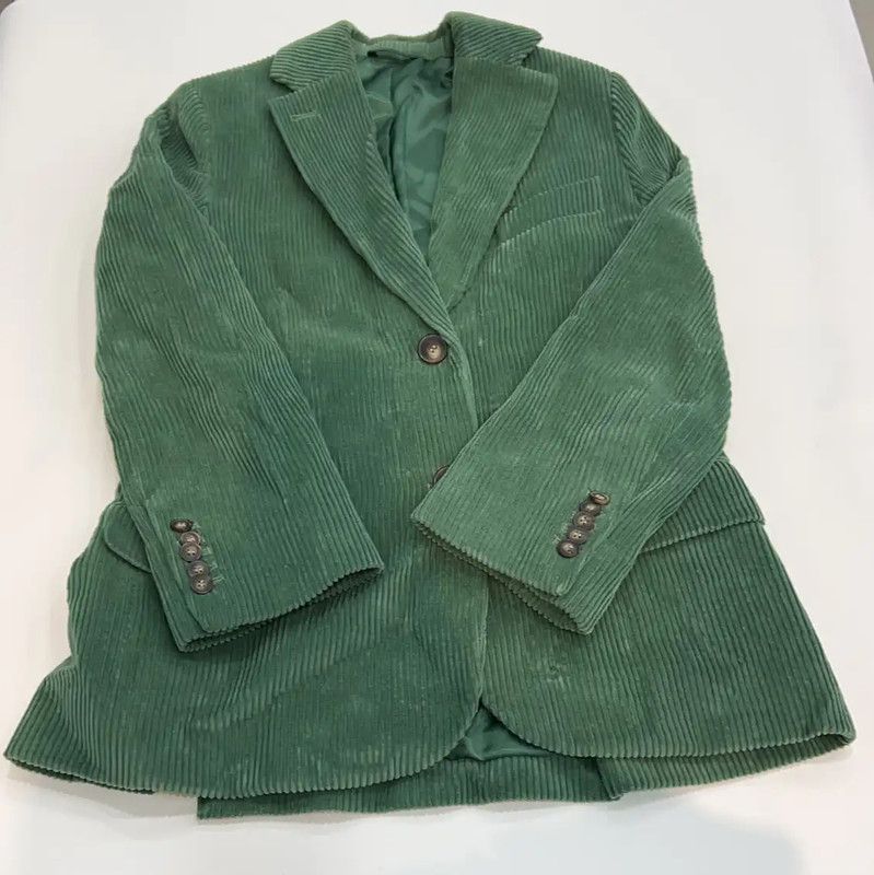 Acne Studios Acne Studios Green Corduroy Jacket for Women Size S / US 4 / IT 40 - 1 Thumbnail