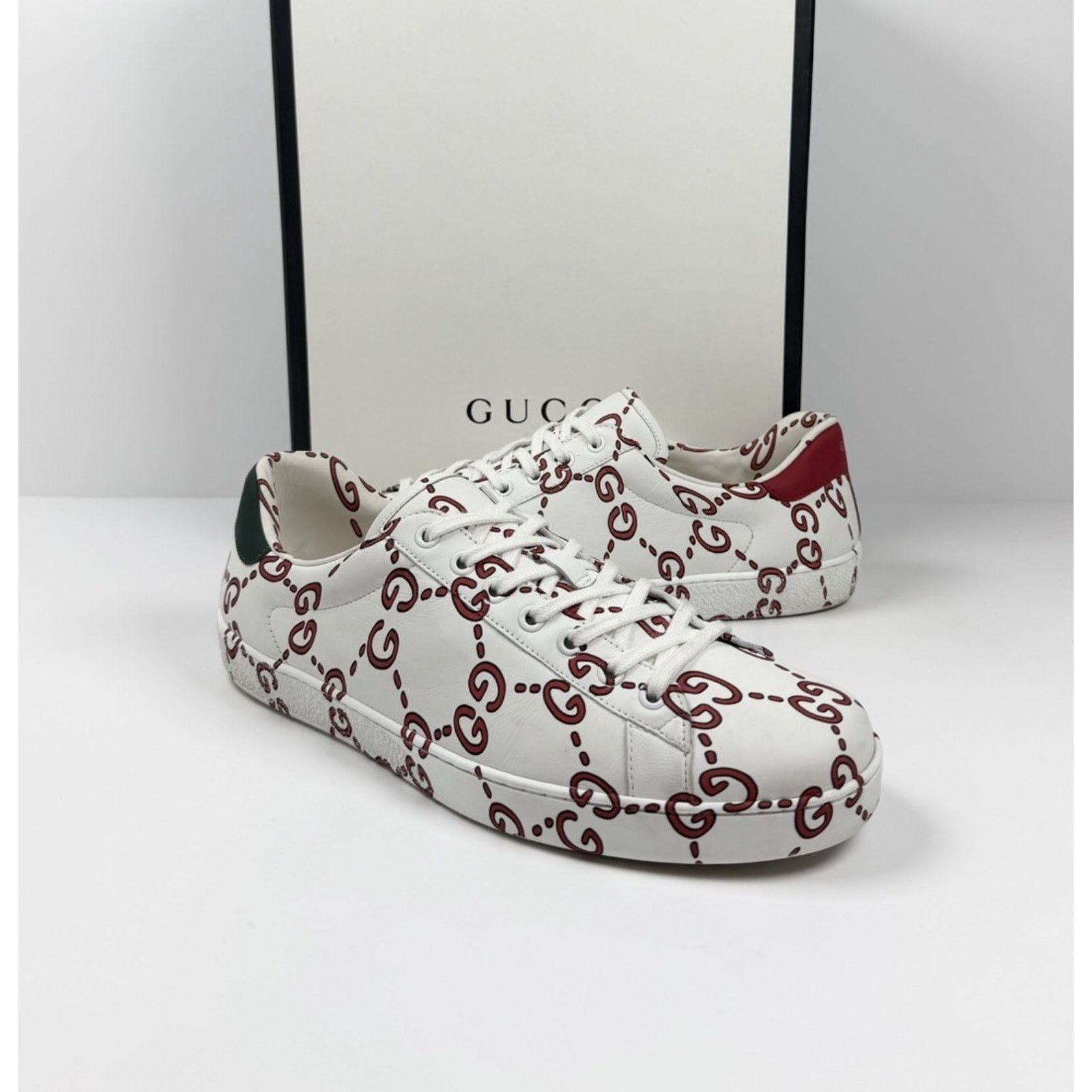 Gucci Size 10.5US - Gucci Ace GG Ghost Monogram Leather Size US 10.5 / EU 43-44 - 2 Thumbnail
