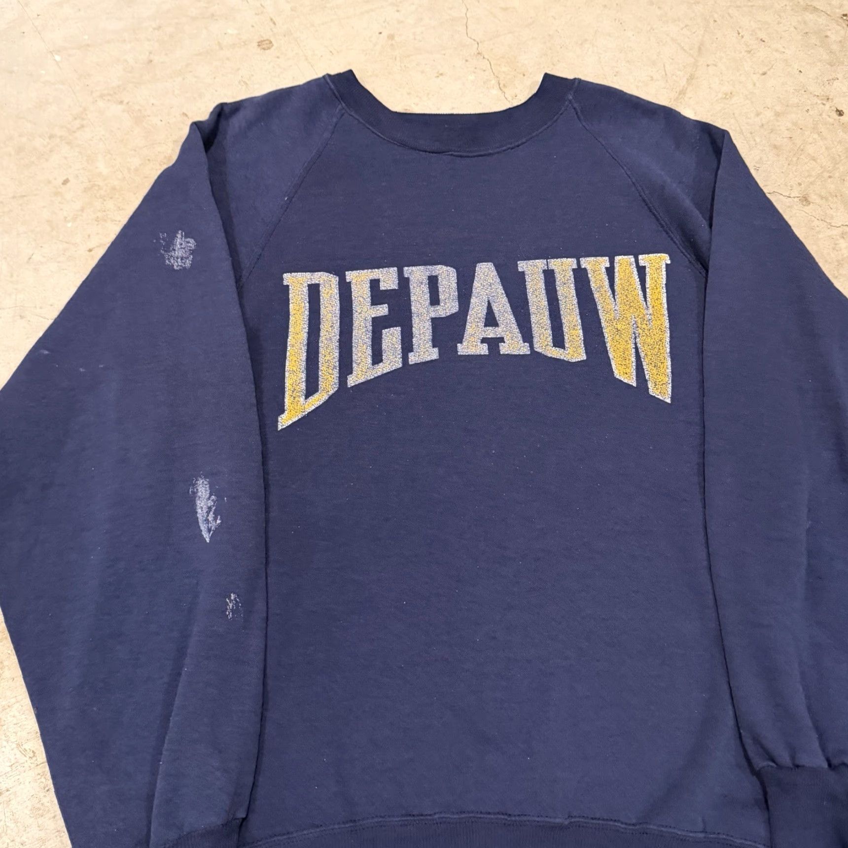 Vintage VINTAGE Depauw Sweatshirt Crewneck Mens L Blue 90s Distressed Pullover Large Mens Size US L / EU 52-54 / 3 - 4 Thumbnail