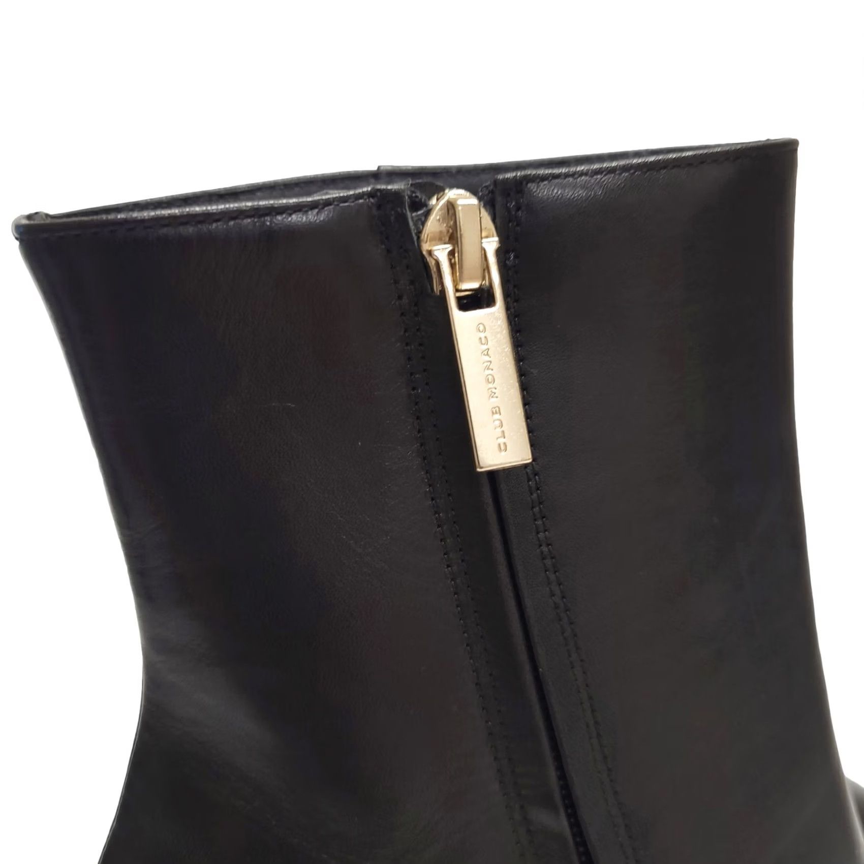 Club Monaco Club Monaco Boots, Women's Payton Boots, Black, Size 7.5, Leather Upper, Leather Lining, zip, Block Heel, Round Toe, MSRP: 50 Size US 8 / IT 38 - 7 Thumbnail