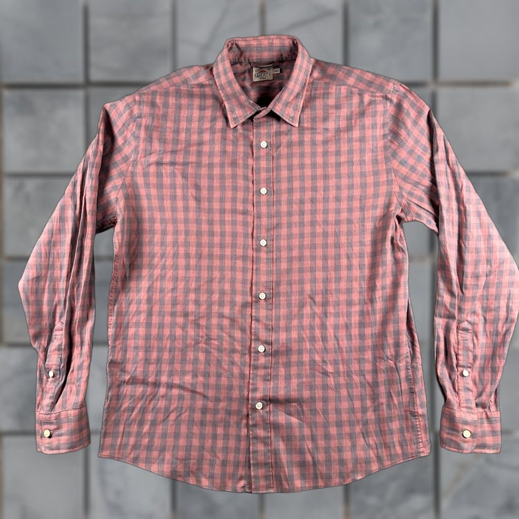 Faherty Faherty Shirt Men’s Medium Blue Pink Check Button Down Long Sleeve Performance Size US M / EU 48-50 / 2 - 1 Thumbnail