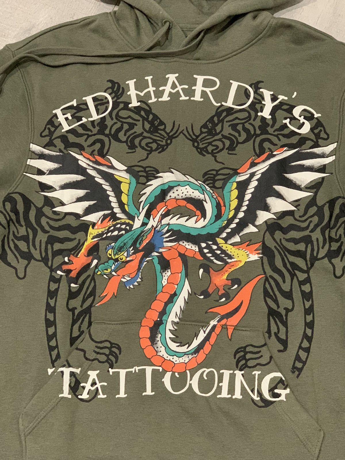 Ed Hardy *RARE* New Ed Hardy Tattooing Dragon Tiger AOP Print Hoodie Size US M / EU 48-50 / 2 - 5 Thumbnail