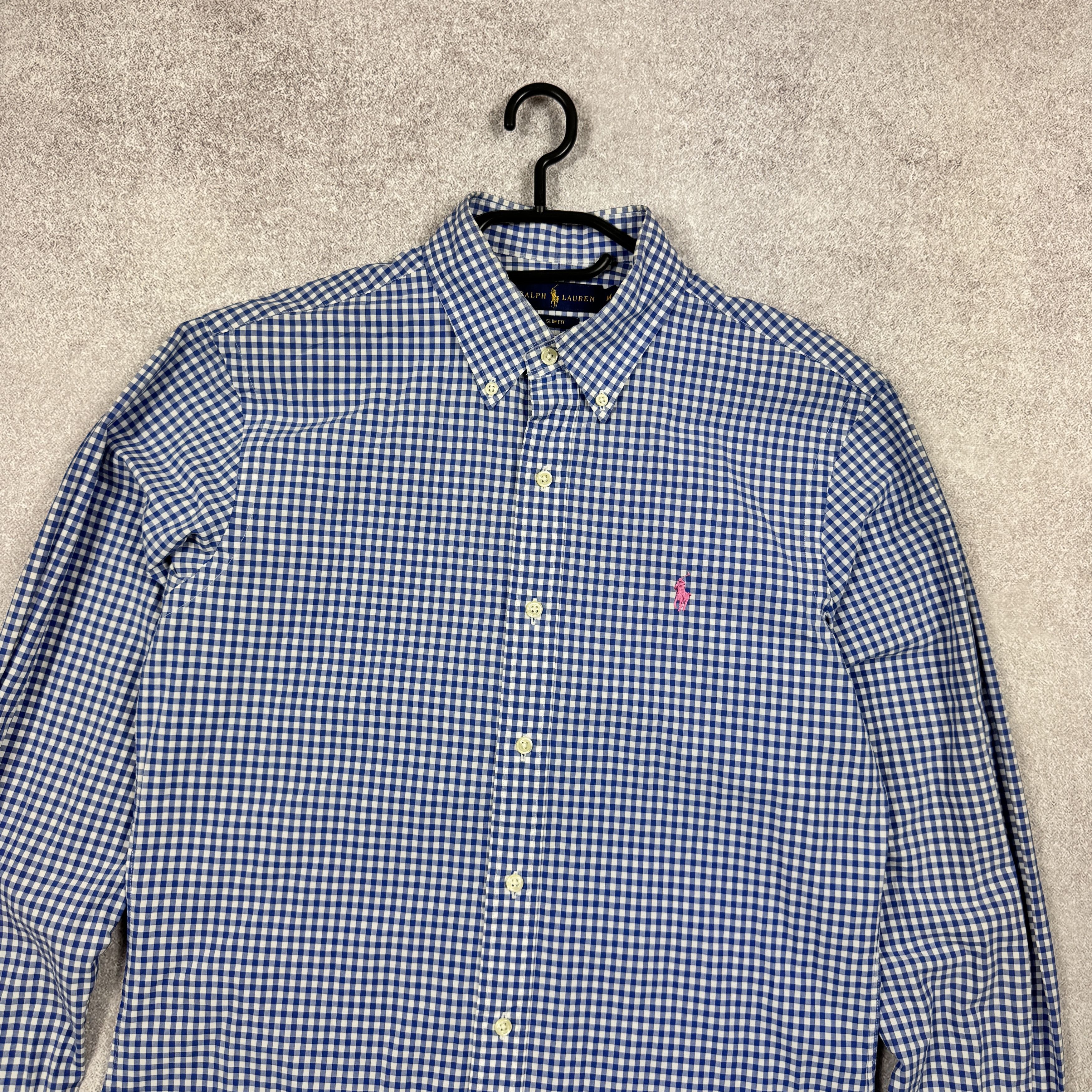 Polo Ralph Lauren Men`s Polo Ralph Lauren Slim Fit Cotton Blue Shirt Size M Size US M / EU 48-50 / 2 - 2 Thumbnail