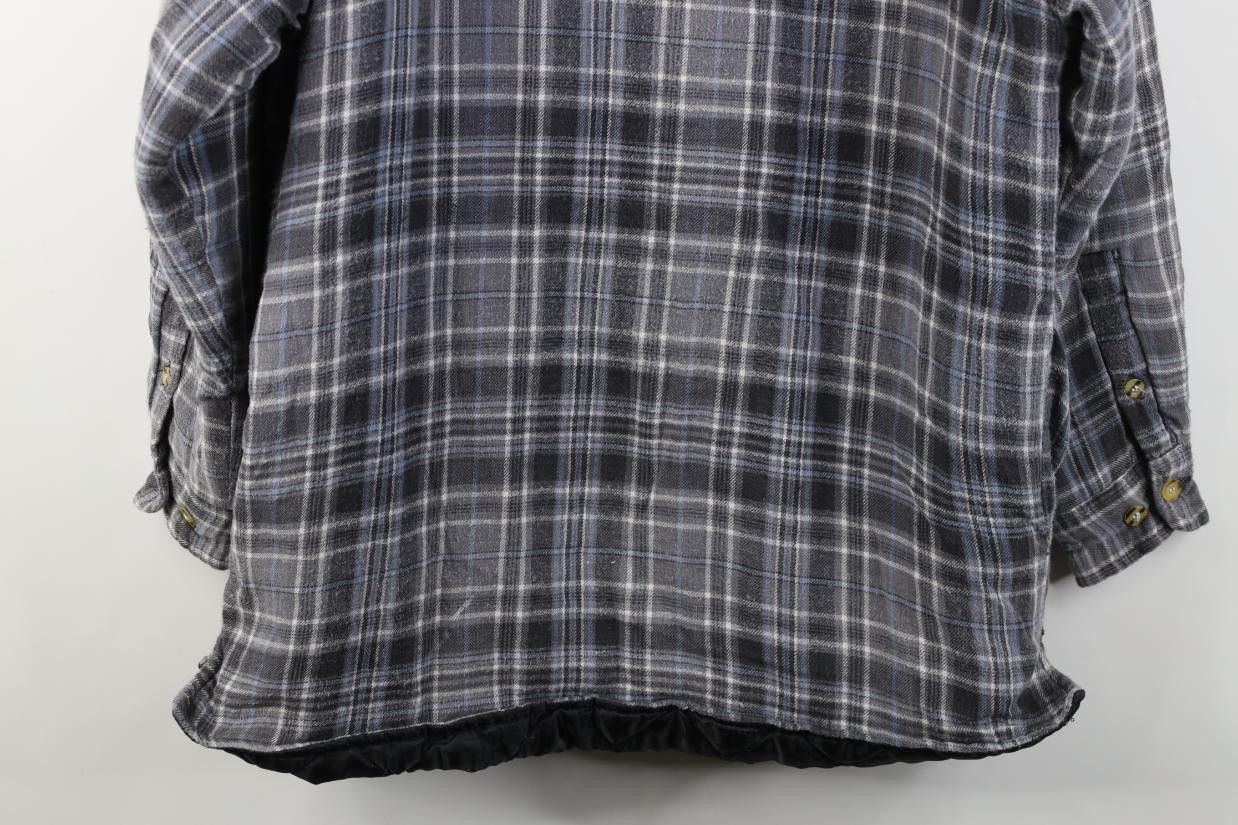 Vintage Vintage 90s Streetwear Quilted Flannel Hooded Shirt Jacket Size US M / EU 48-50 / 2 - 15 Thumbnail