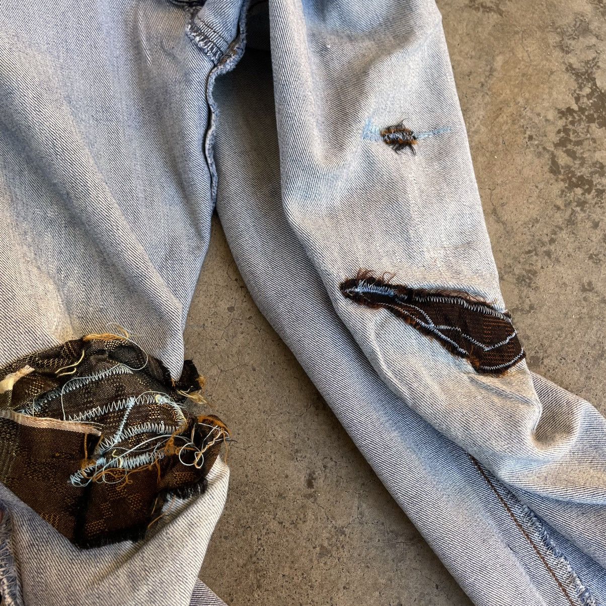 Edwin 🔥Vintage Edwin 643 Stoned Washed Ripped Distress Denim Jeans Size US 29 - 8 Thumbnail