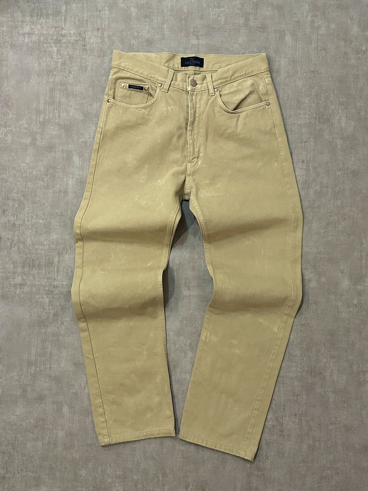 Valentino × Vintage Valentino Jeans Vintage 90s Beige Casual Pants Size US 33 - 2 Thumbnail