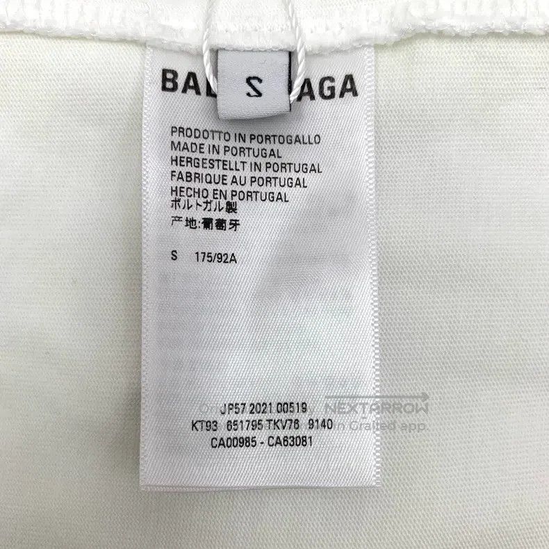Balenciaga Balenciaga White Logo Letter Embroidered Cotton Round Neck Size US S / EU 44-46 / 1 - 6 Thumbnail