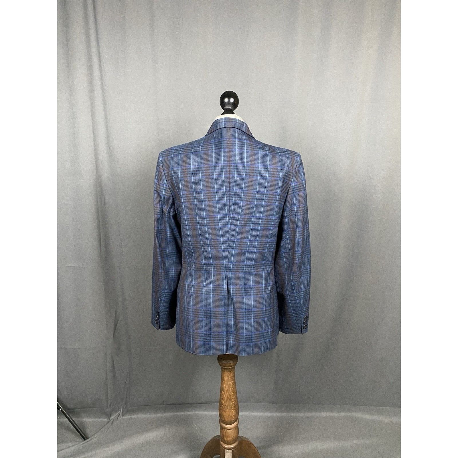 Burberry Burberry Vintage Blue Wool Checked Double Breasted Blazer Ja Size XL / US 12-14 / IT 48-50 - 6 Thumbnail