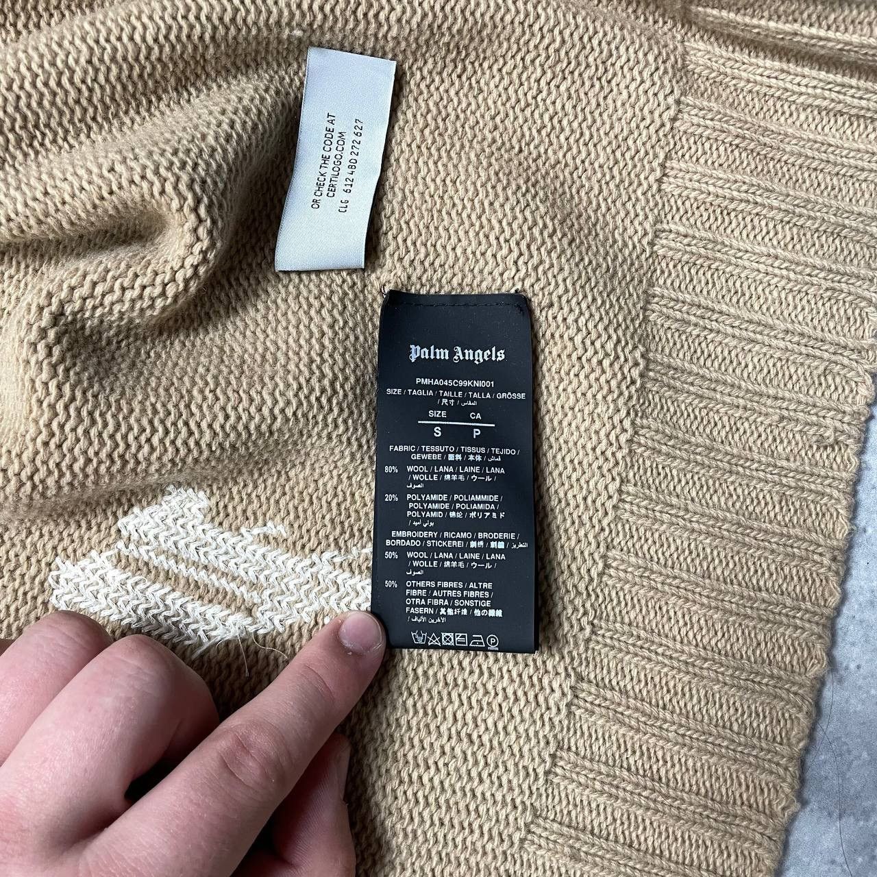 Palm Angels Palm Angels Curved Logo Zip-Up Knitted Hoodie Cardigan Size US S / EU 44-46 / 1 - 8 Thumbnail
