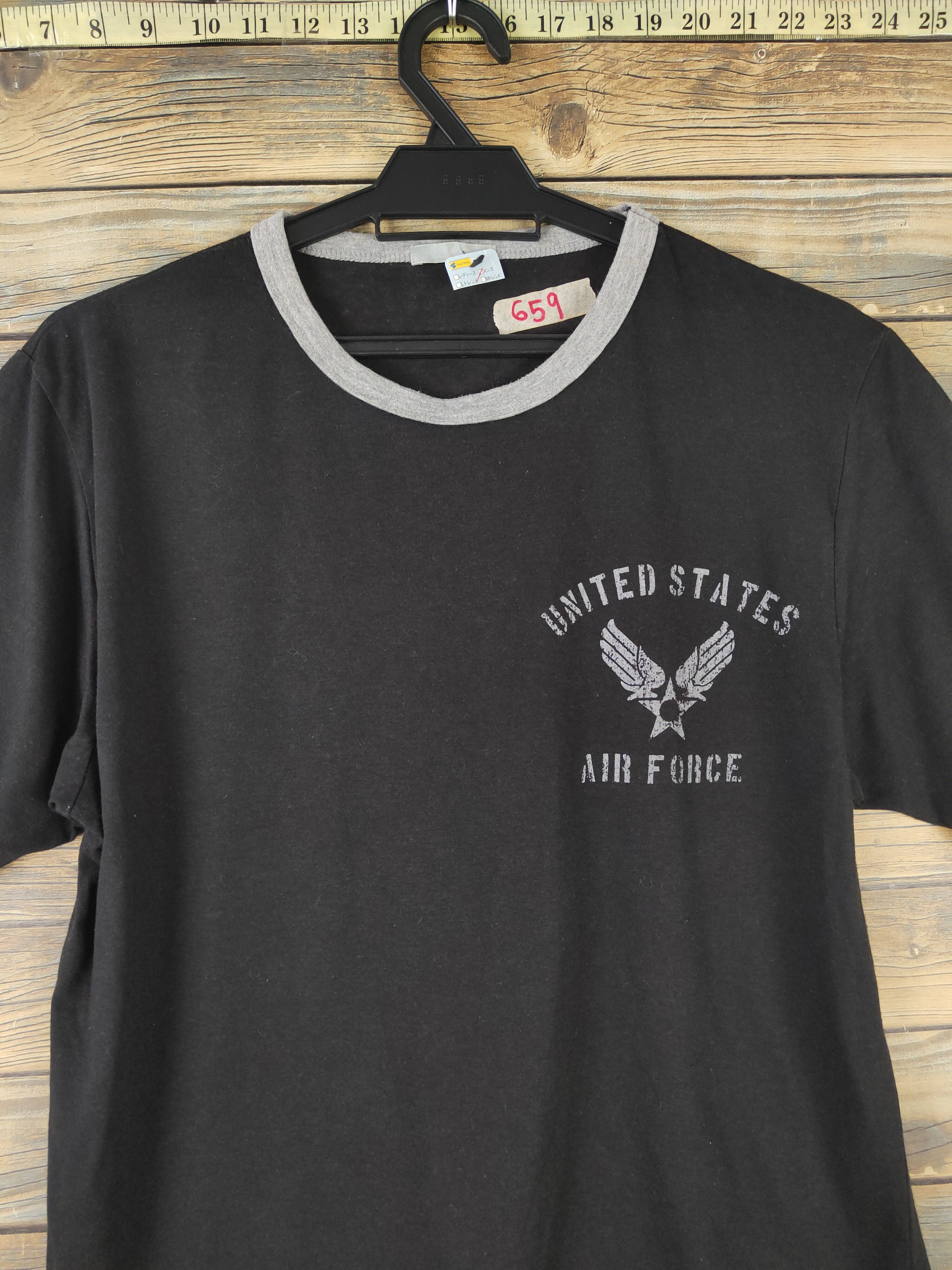 Vintage DL United State Airforce Black Short Sleeve T-shirts #659 Size US M / EU 48-50 / 2 - 2 Thumbnail