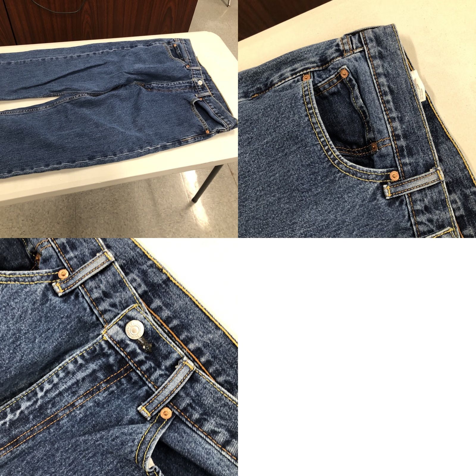 Levi's Levi's 505 Jeans Mens 36x31 Blue Dark Wash Regular Straight Leg Denim Zip 5-Pocket Size US 36 / EU 52 - 10 Thumbnail