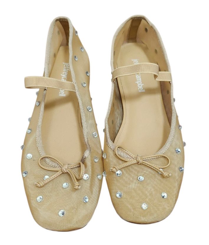 Jeffrey Campbell Jeffrey Campbell Mesh Ballet Flats Mary Jane Rhinestone Size US 7.5 / IT 37.5 - 2 Thumbnail